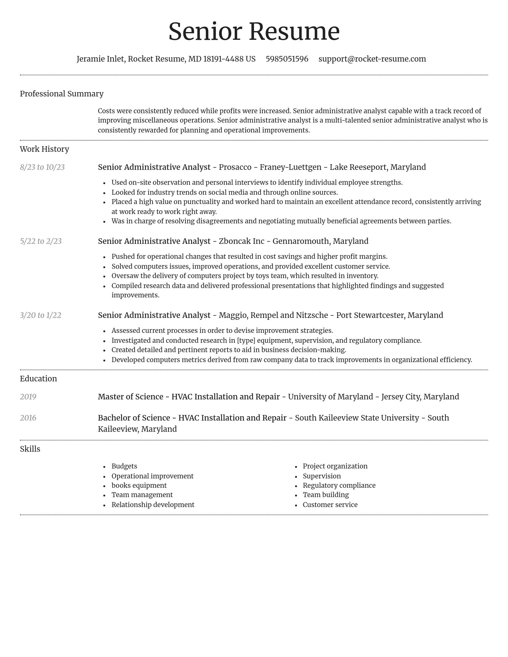 Dignified resume template