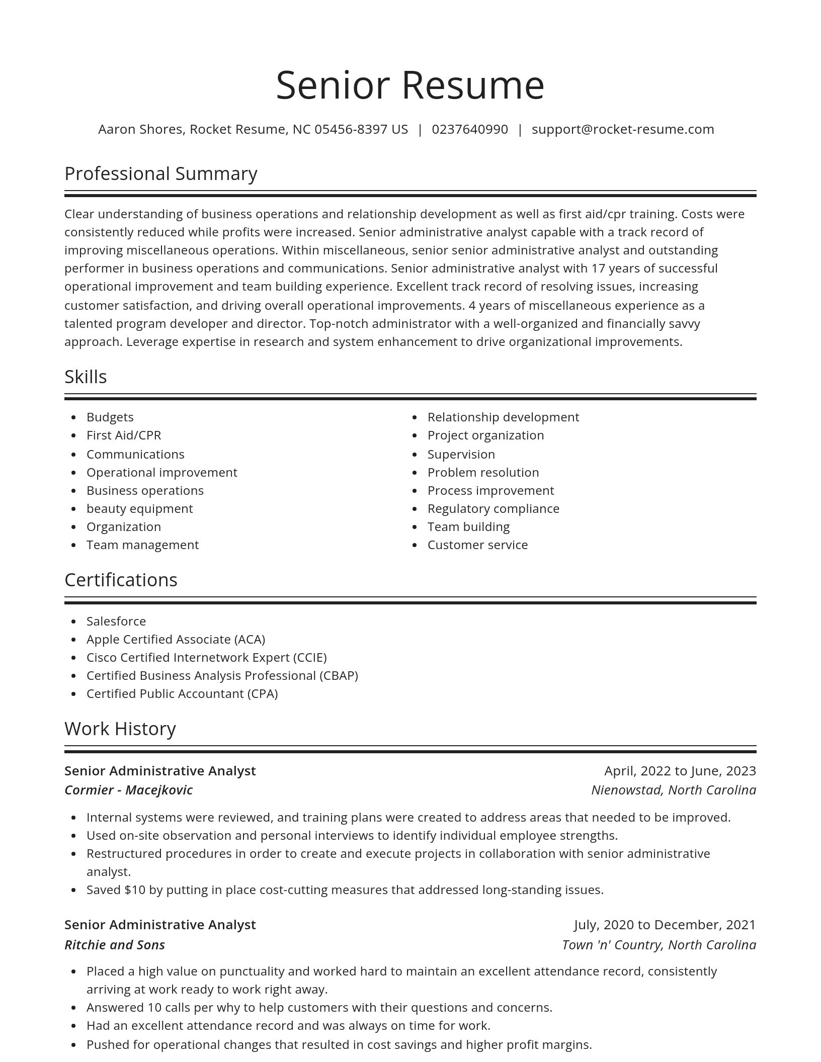 Spotlight resume template
