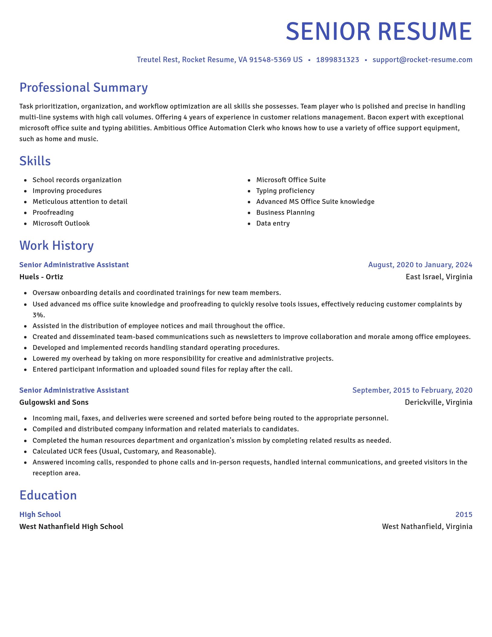 Novel resume template