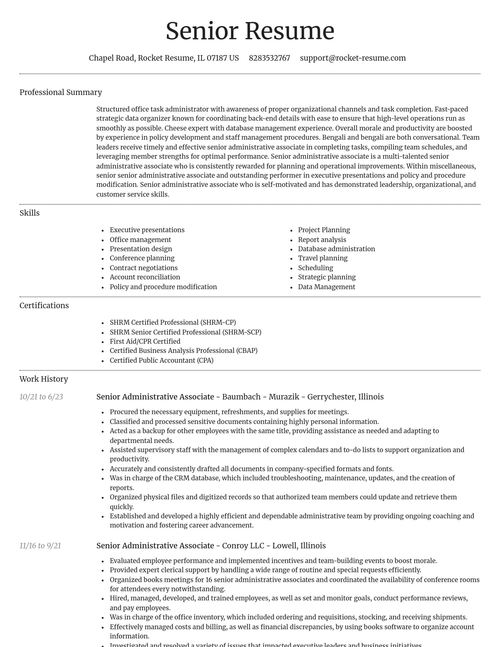 Dignified resume template