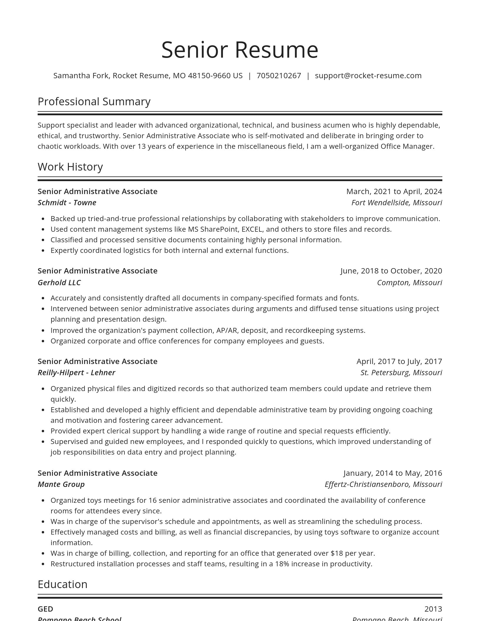 Spotlight resume template