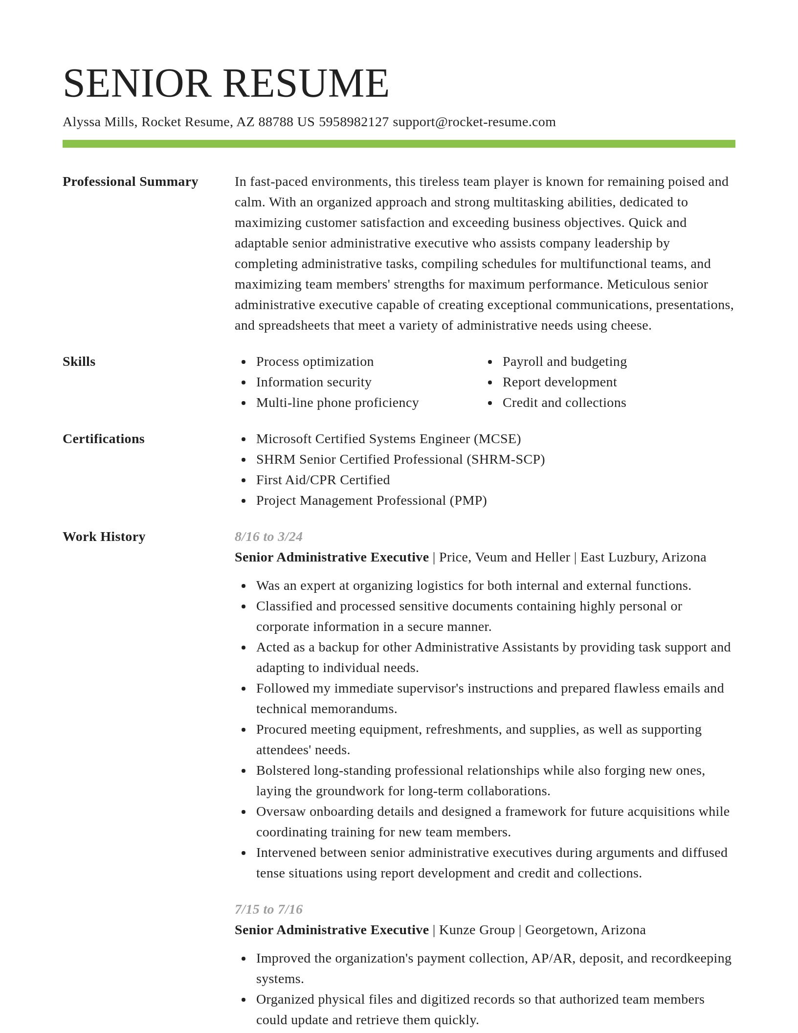 Smart resume template