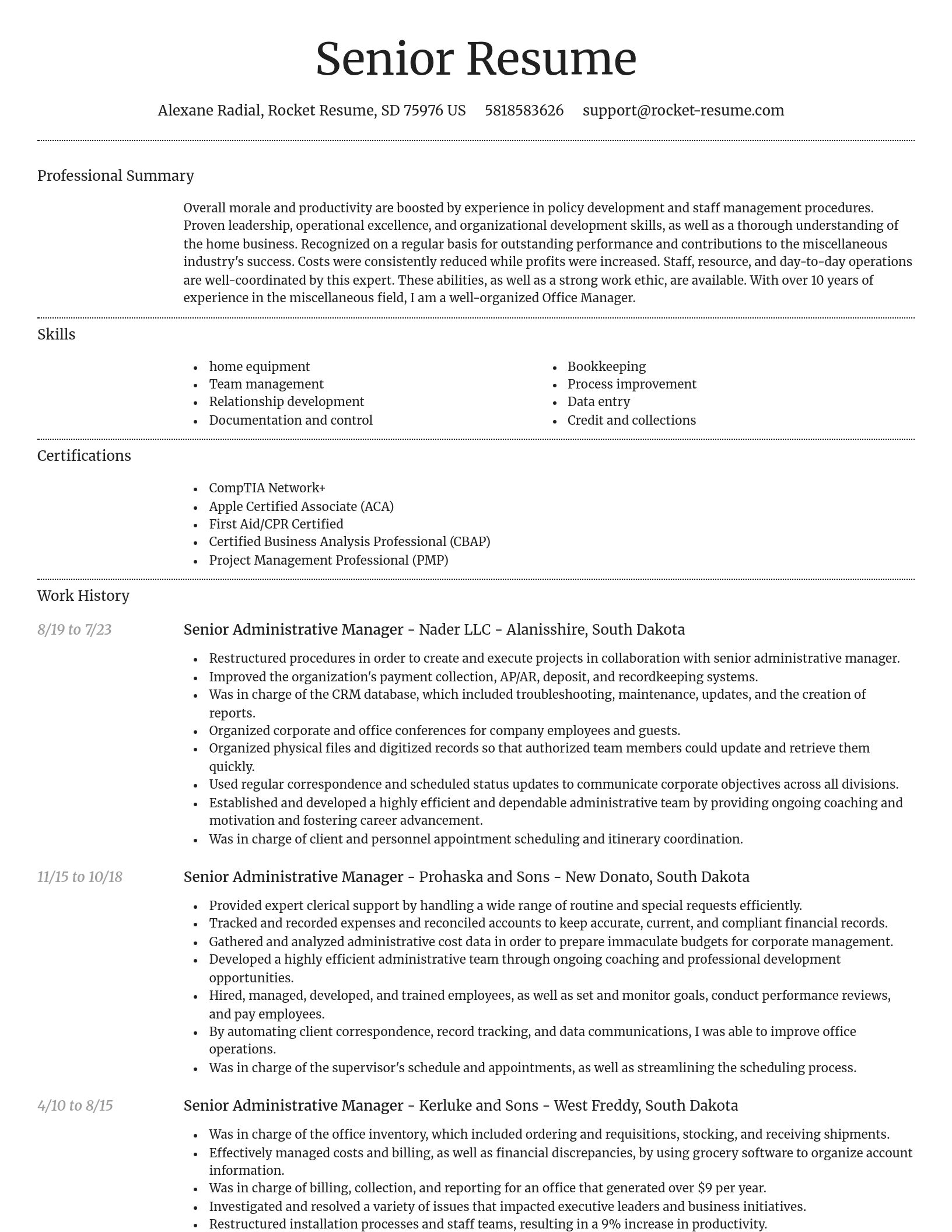 Dignified resume template