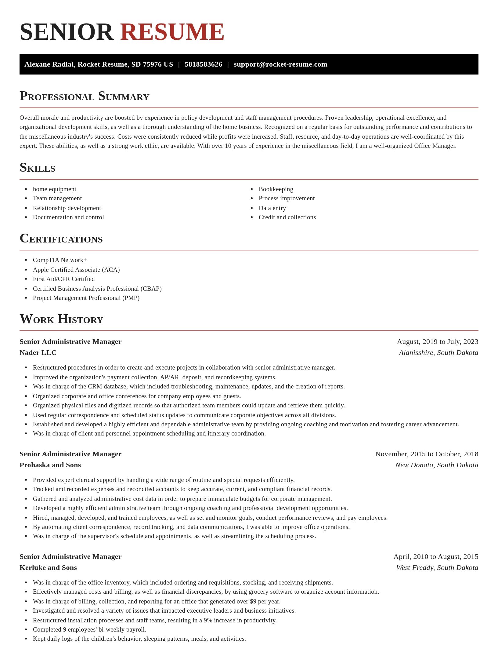 Exquisite resume template