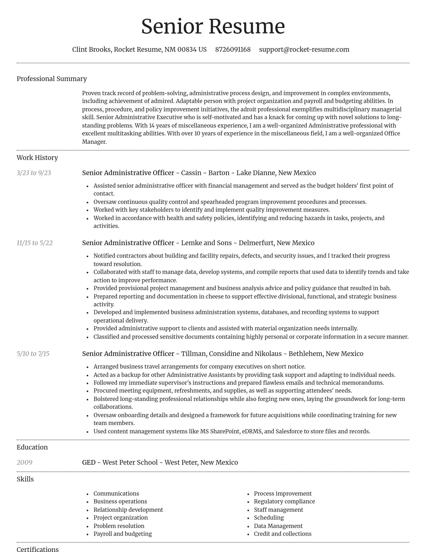 Dignified resume template