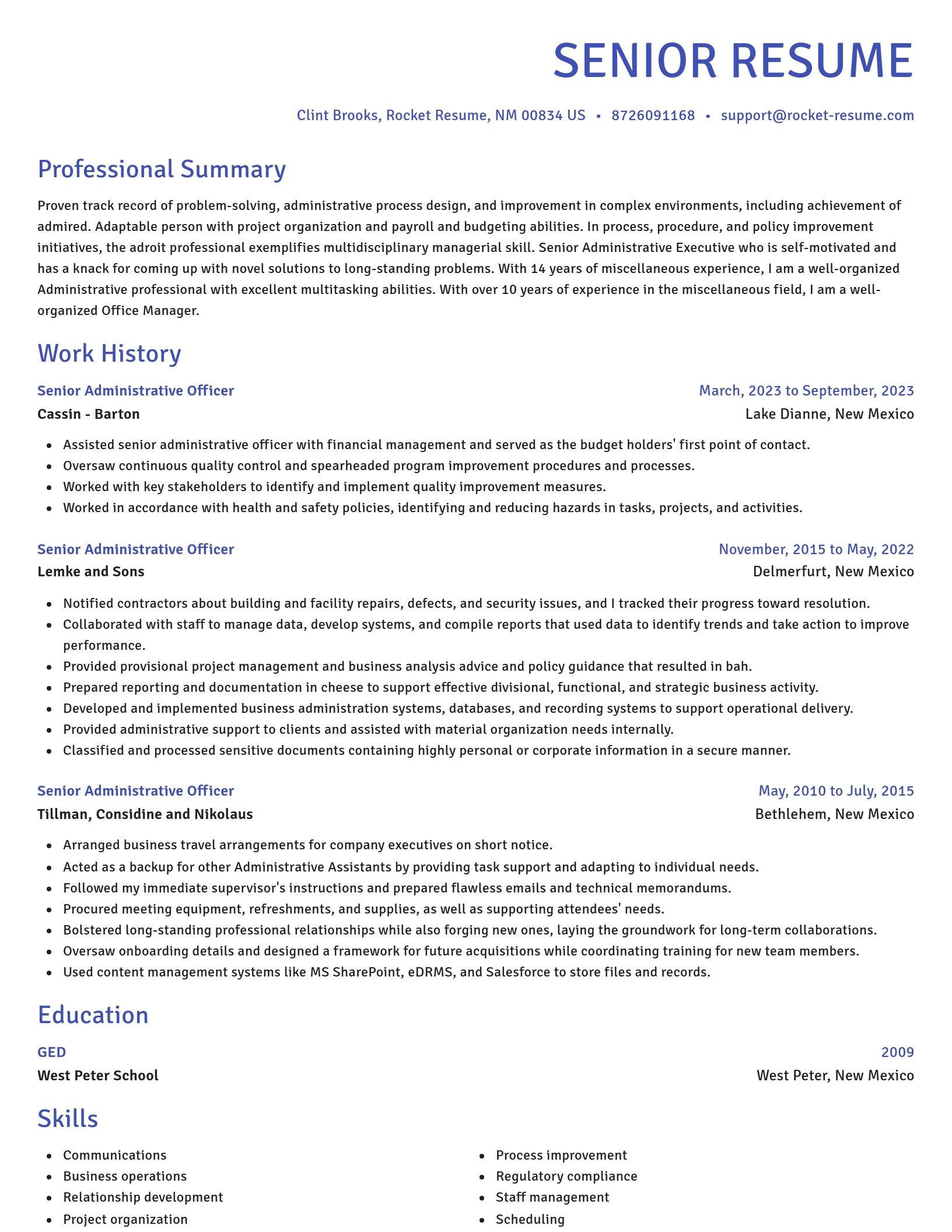 Novel resume template