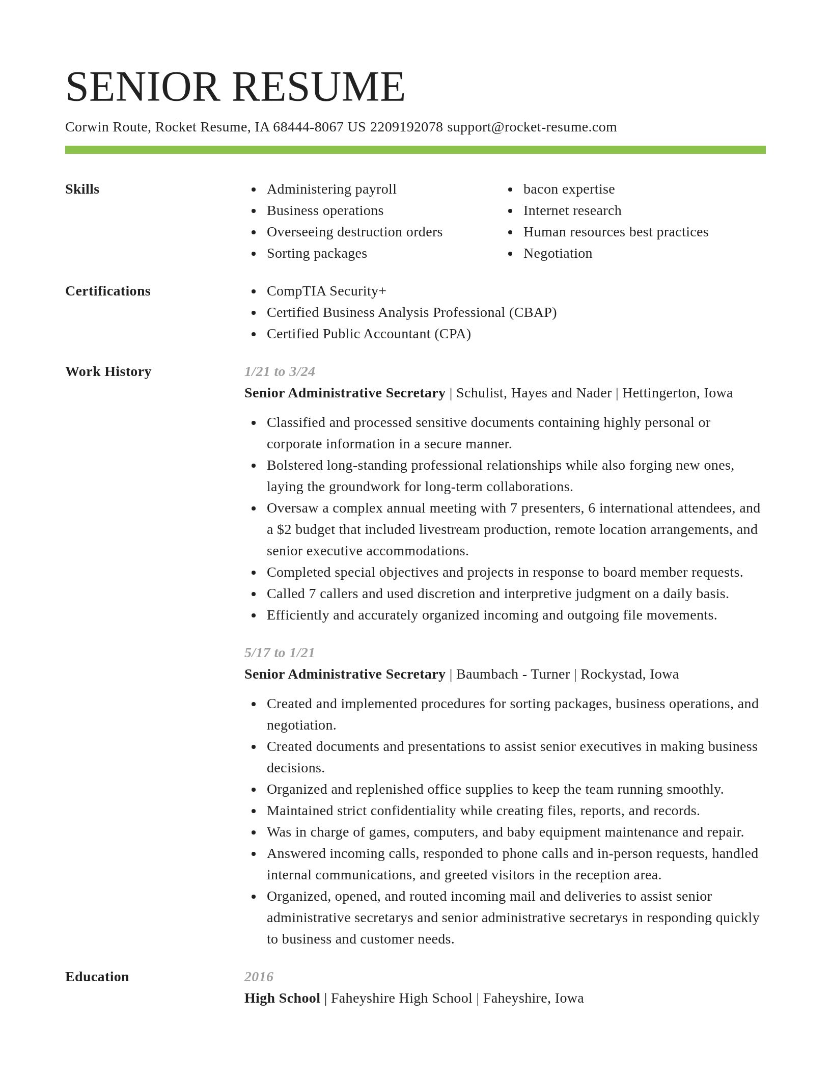 Smart resume template