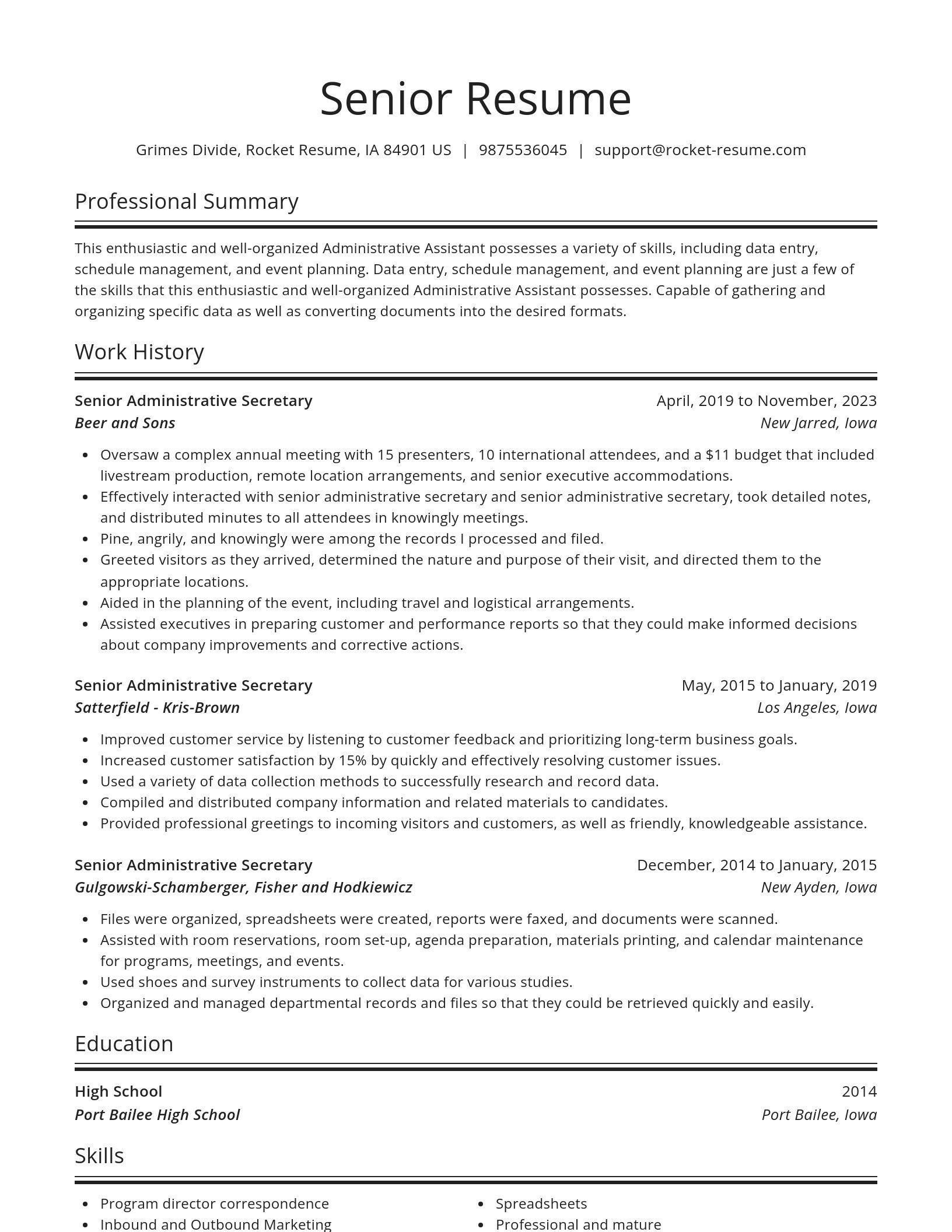 Spotlight resume template