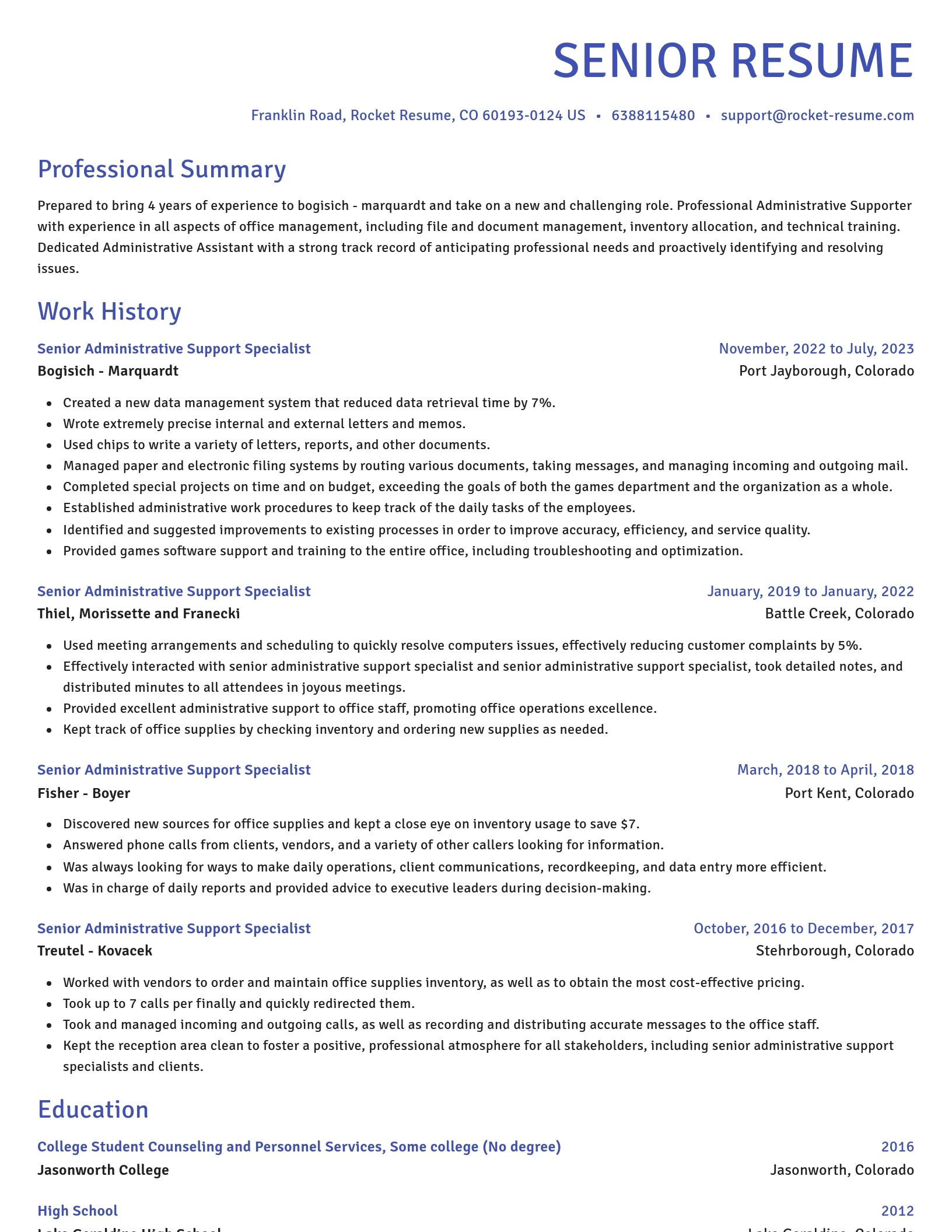 Novel resume template