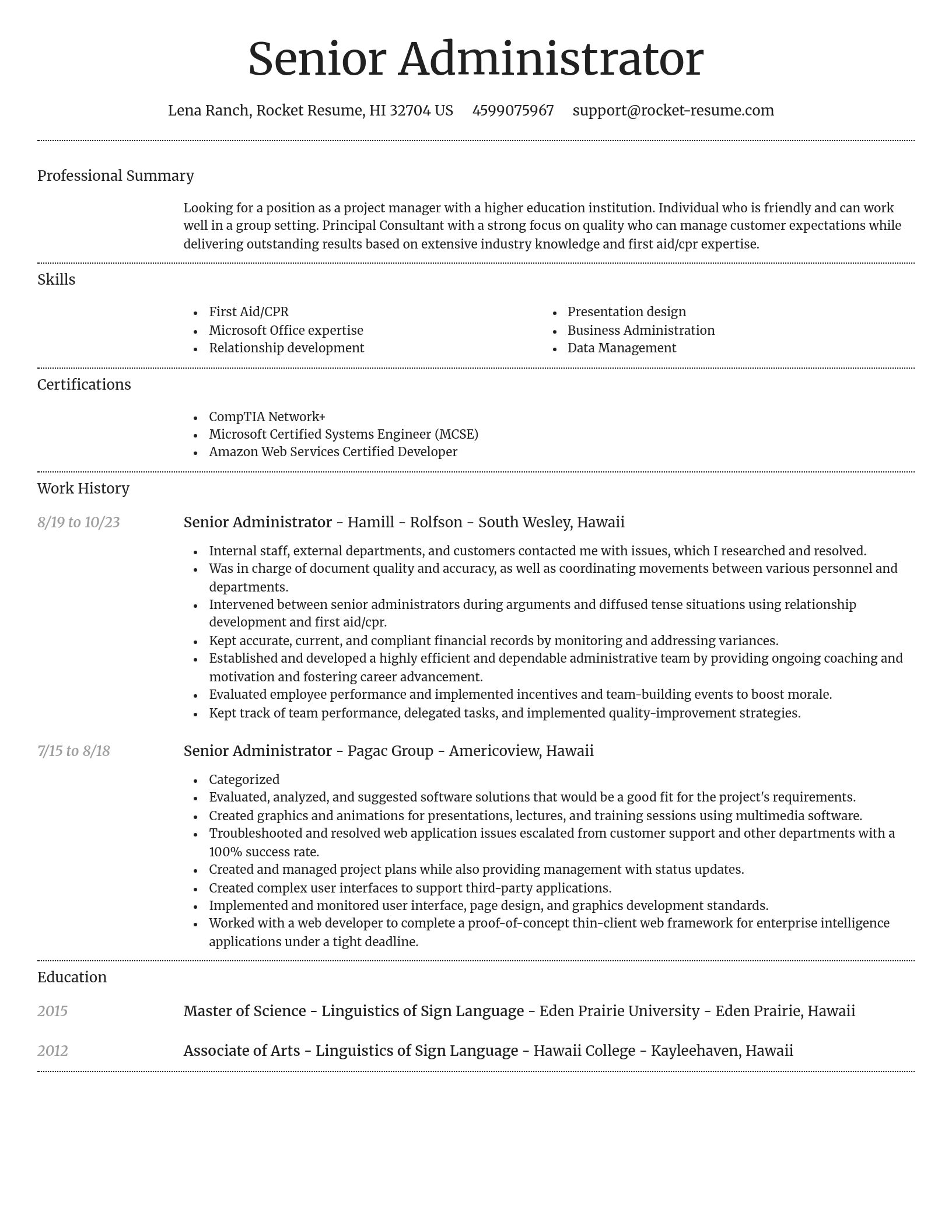 Dignified resume template