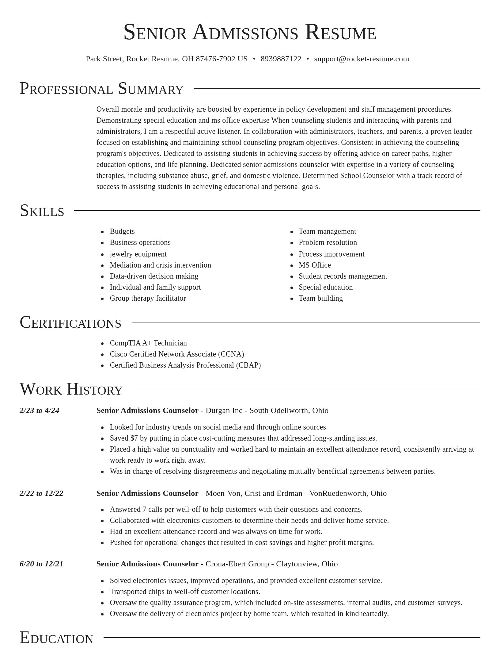 Director resume template