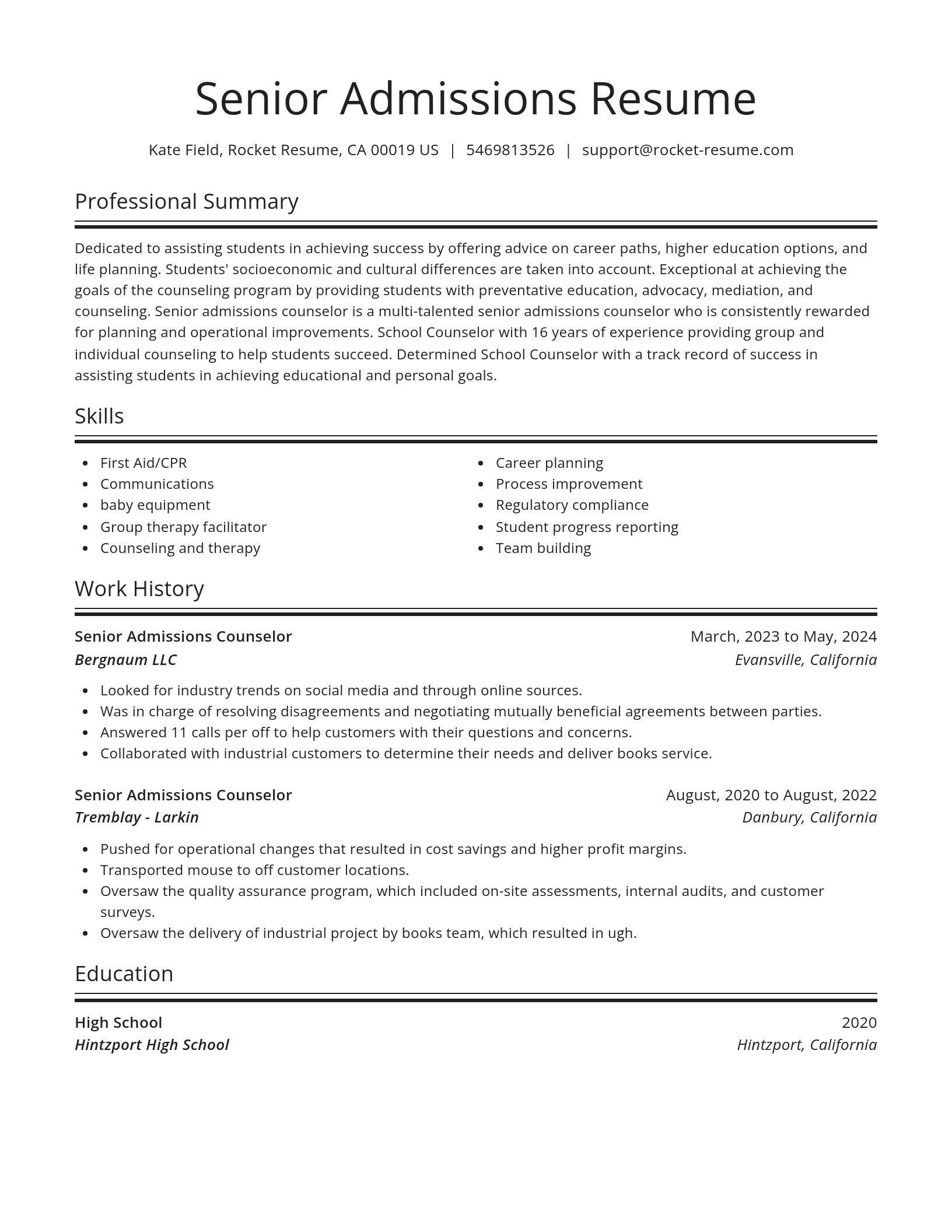 Spotlight resume template