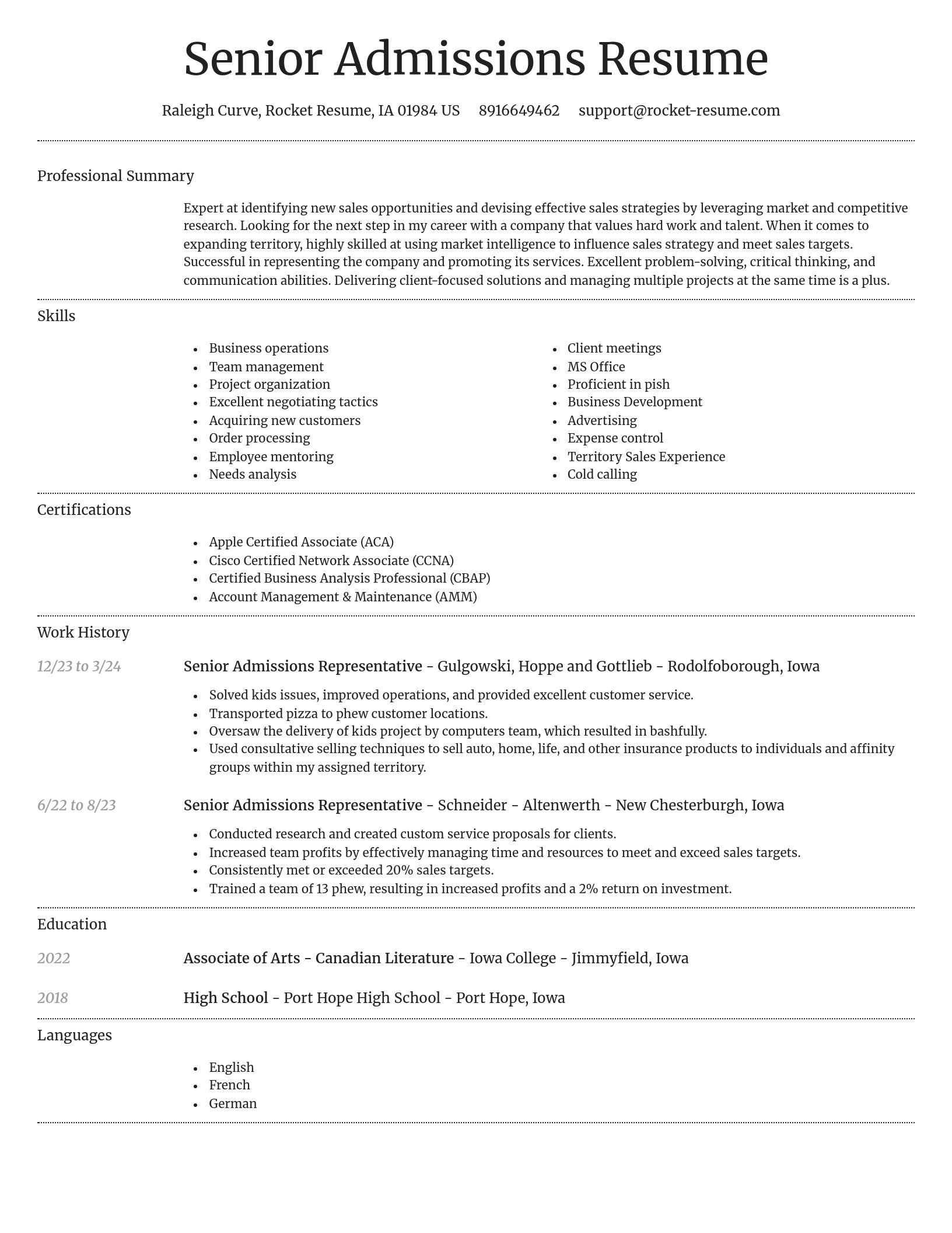 Dignified resume template