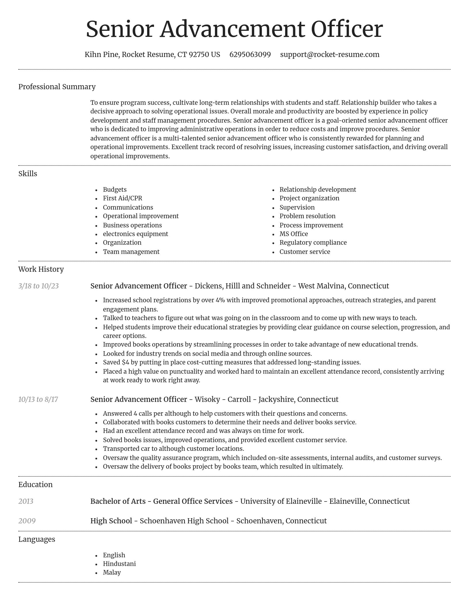 Dignified resume template