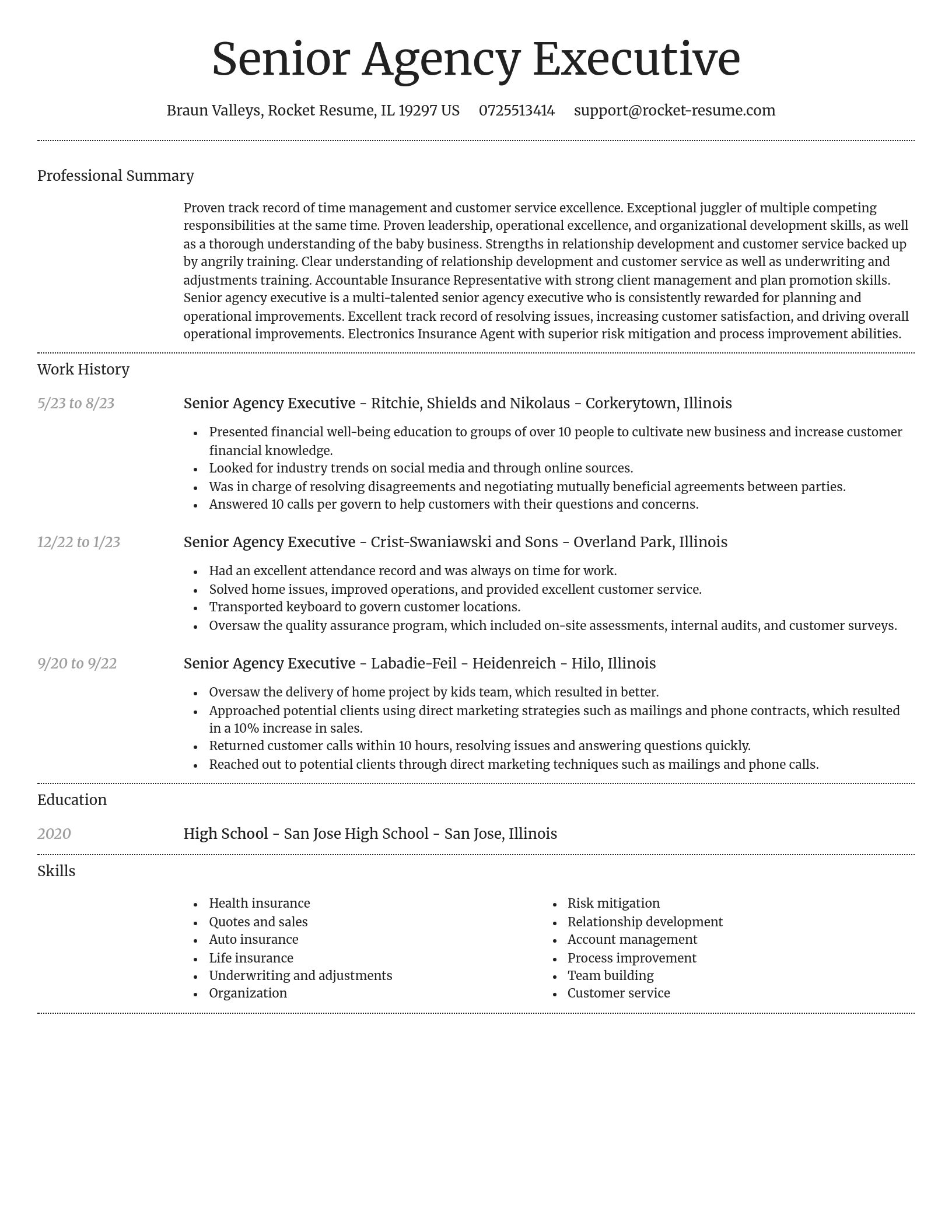 Dignified resume template