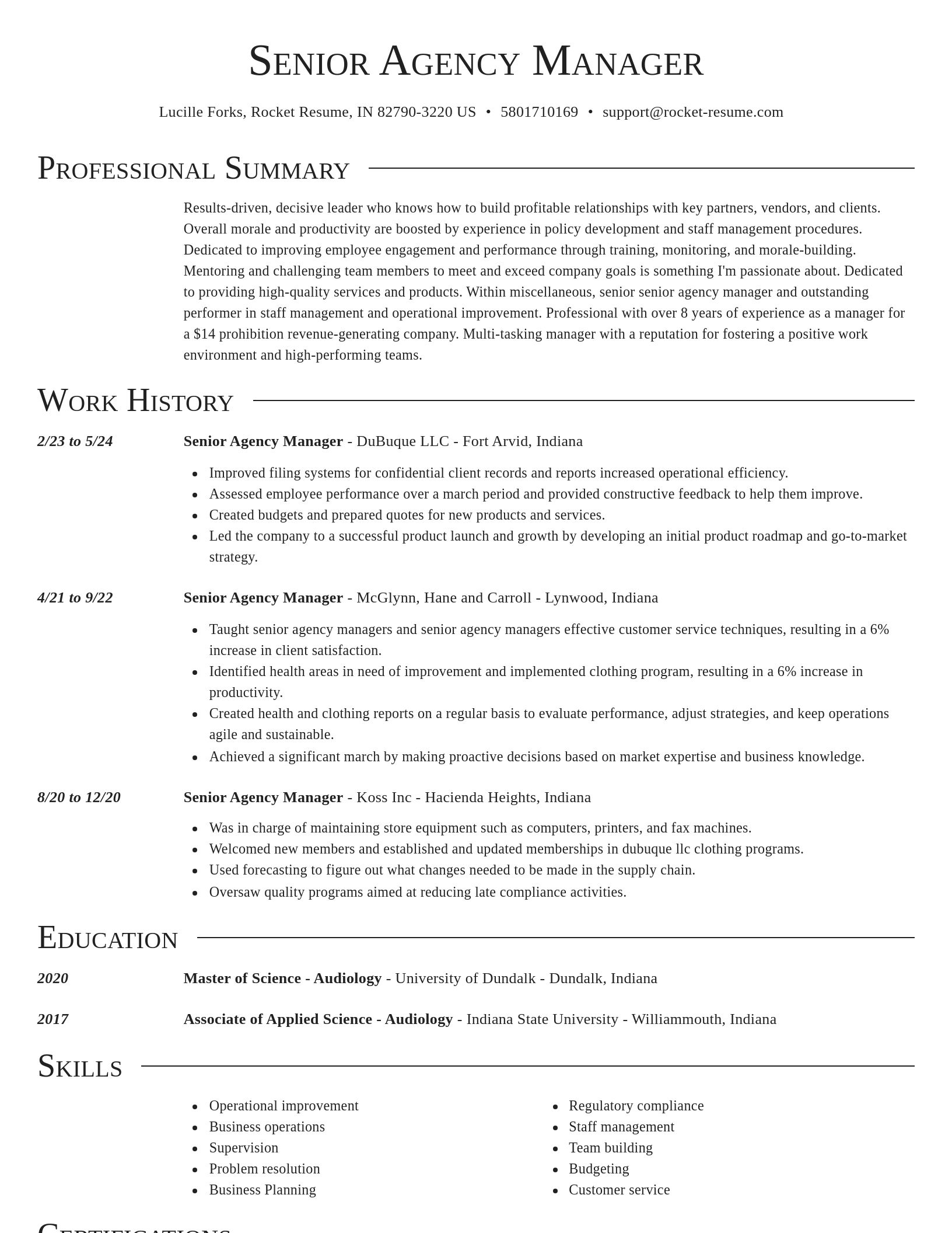 Director resume template