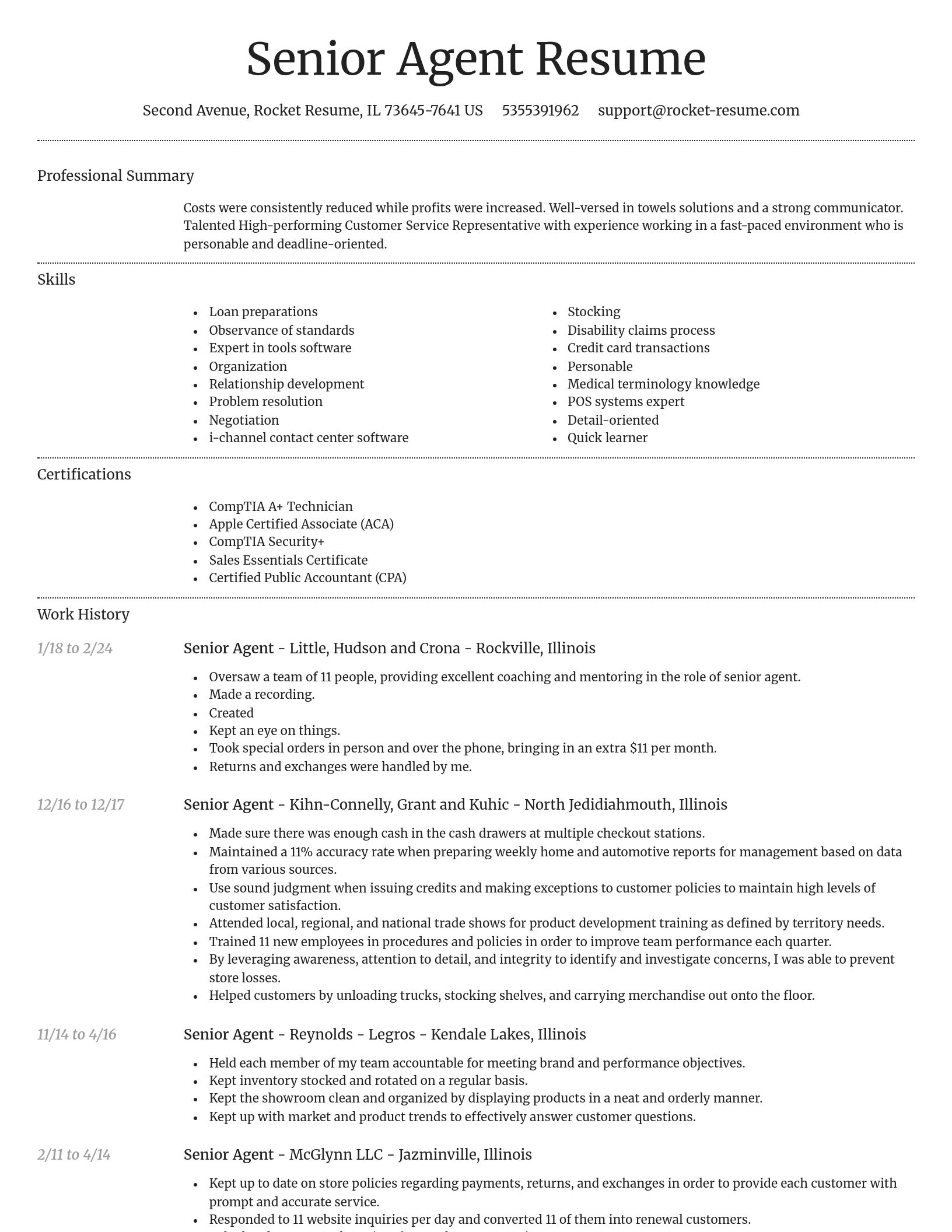 Dignified resume template