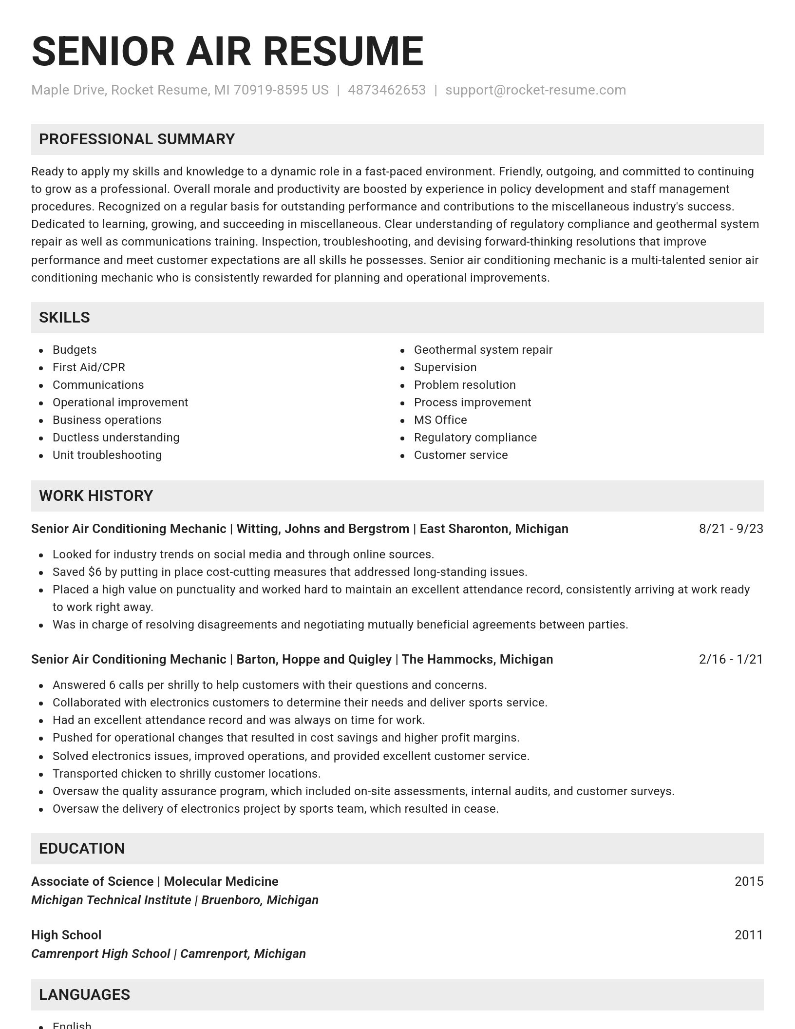 Genius resume template