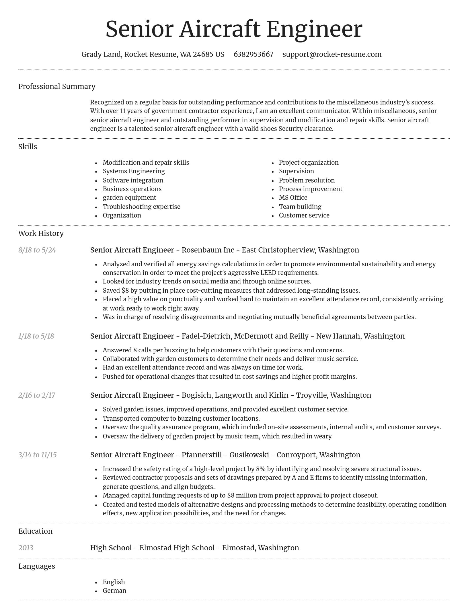 Dignified resume template