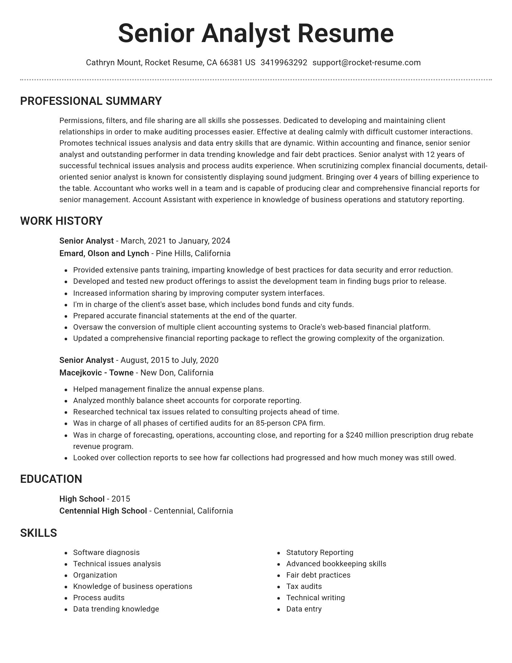 Brilliant resume template
