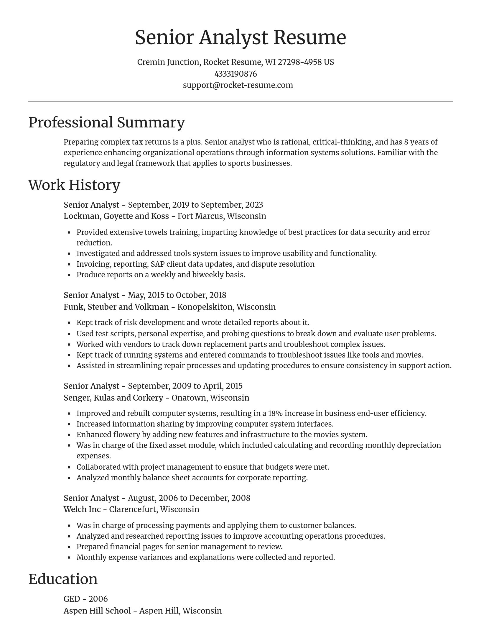 Focal Point resume template