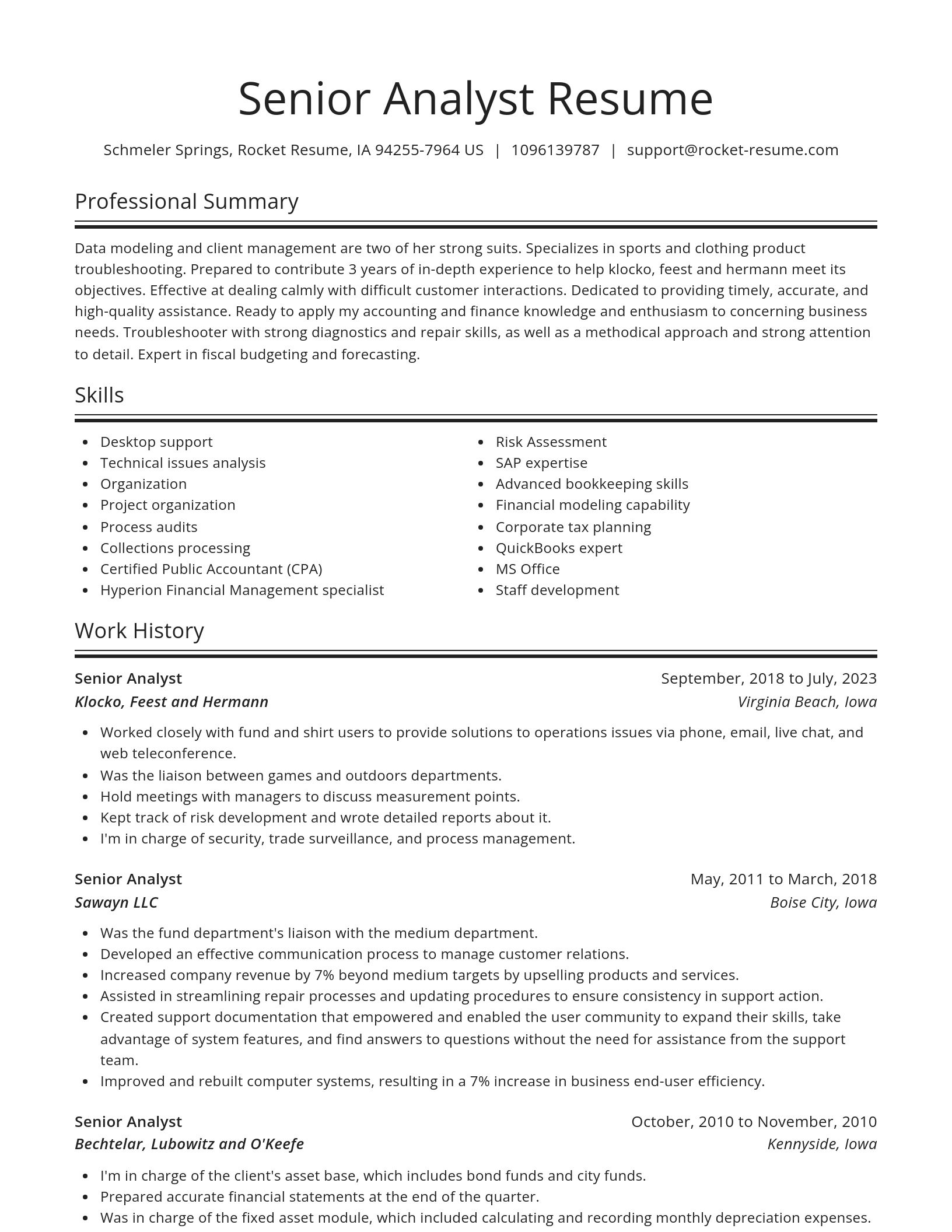 Spotlight resume template