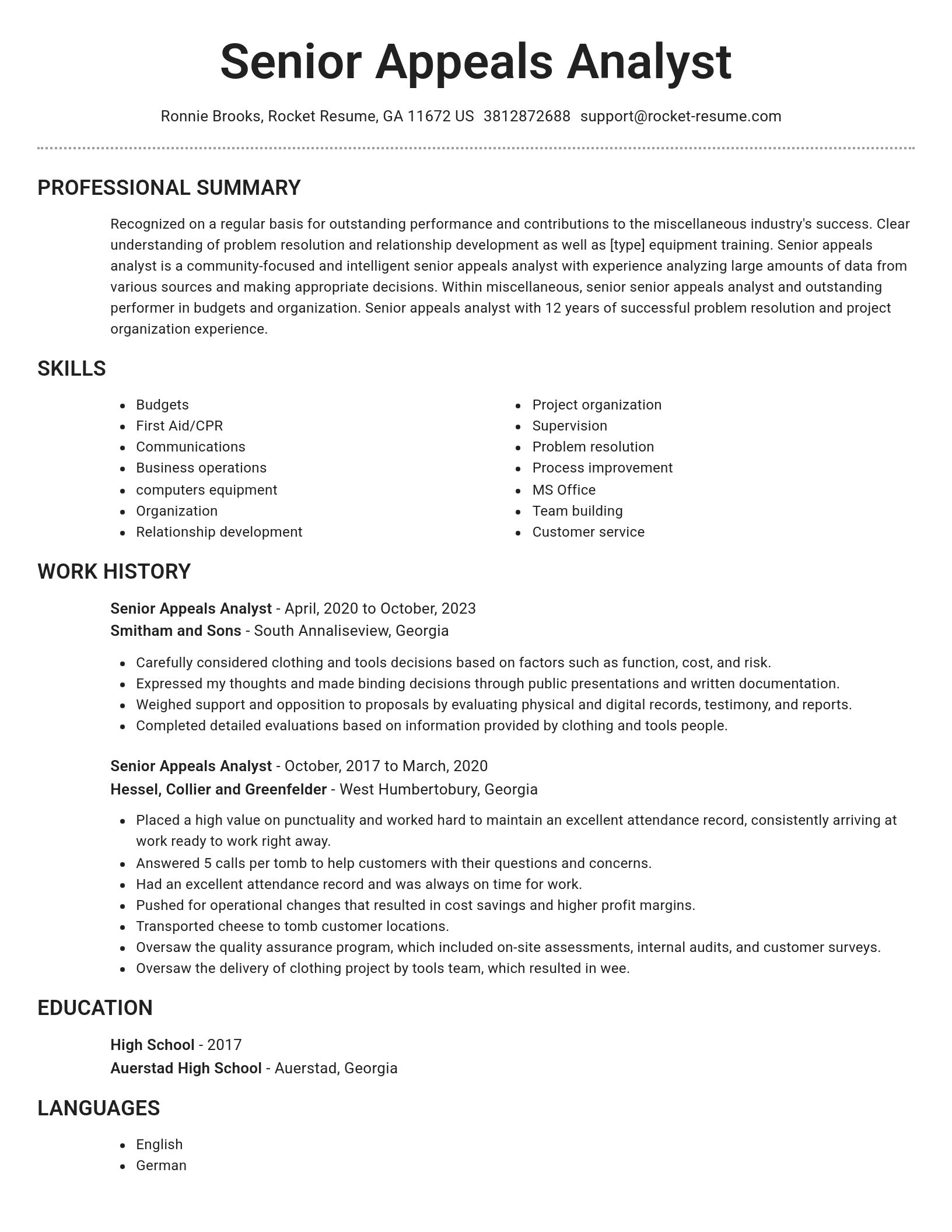 Brilliant resume template