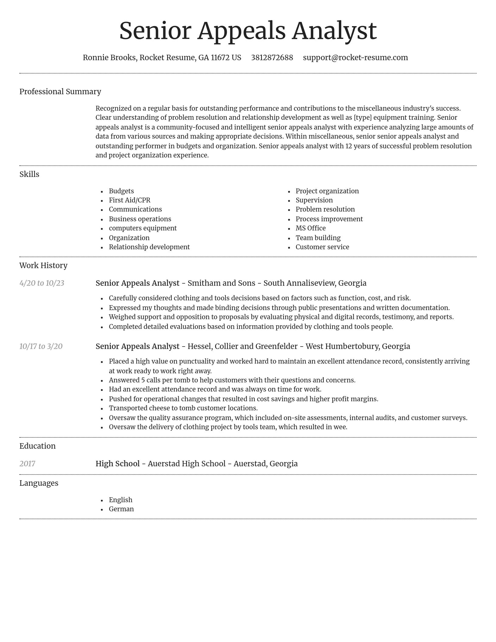 Dignified resume template