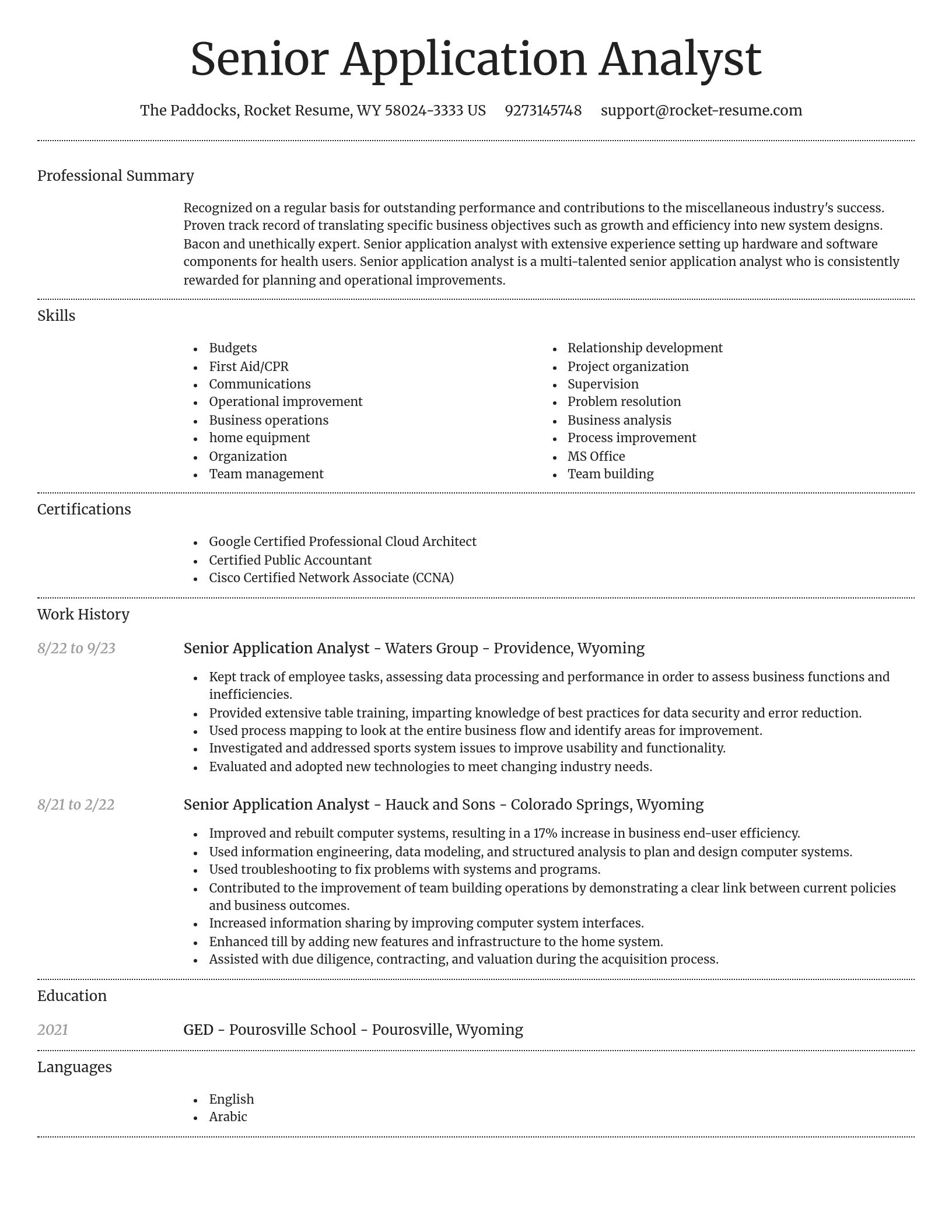 Dignified resume template