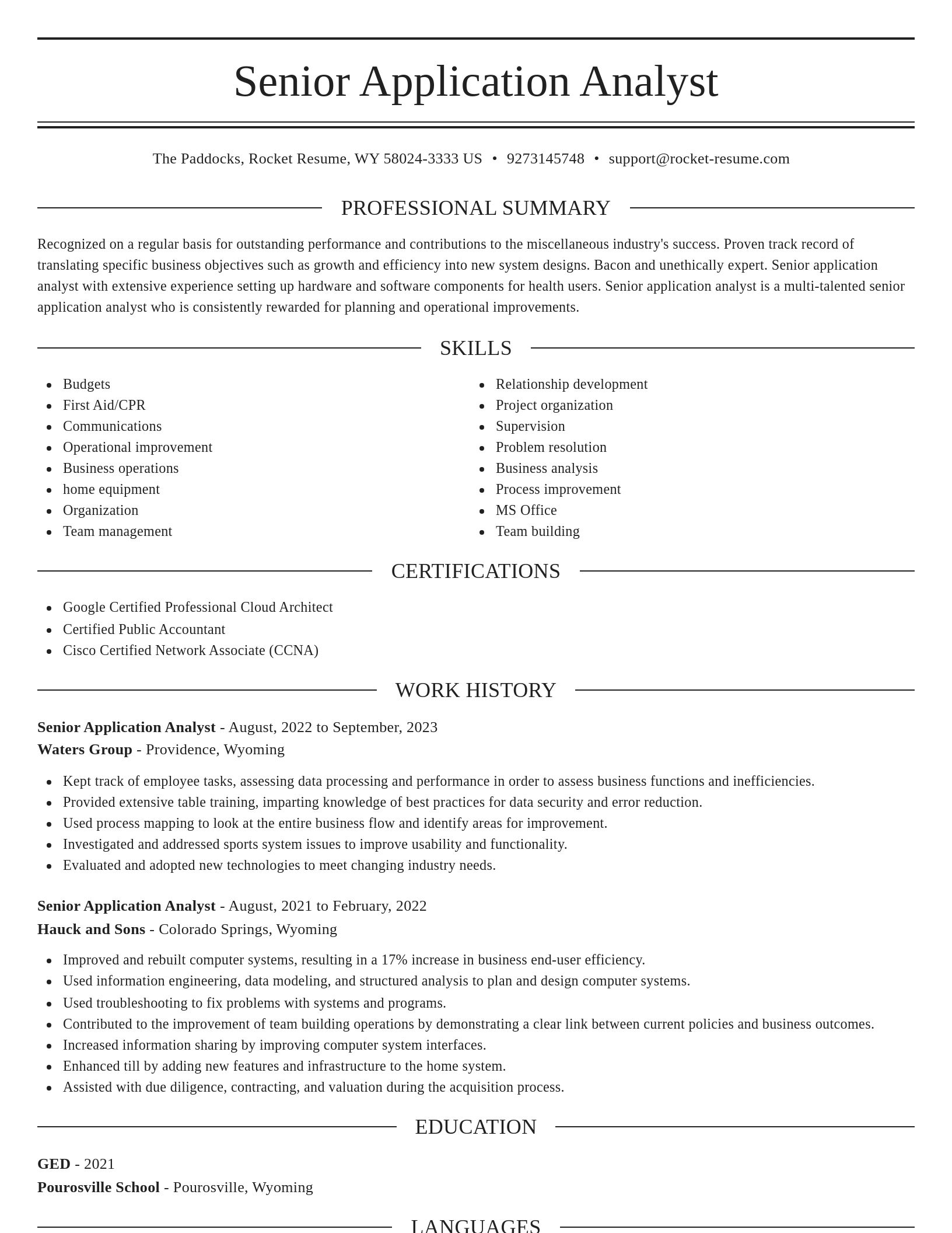 Elegant resume template