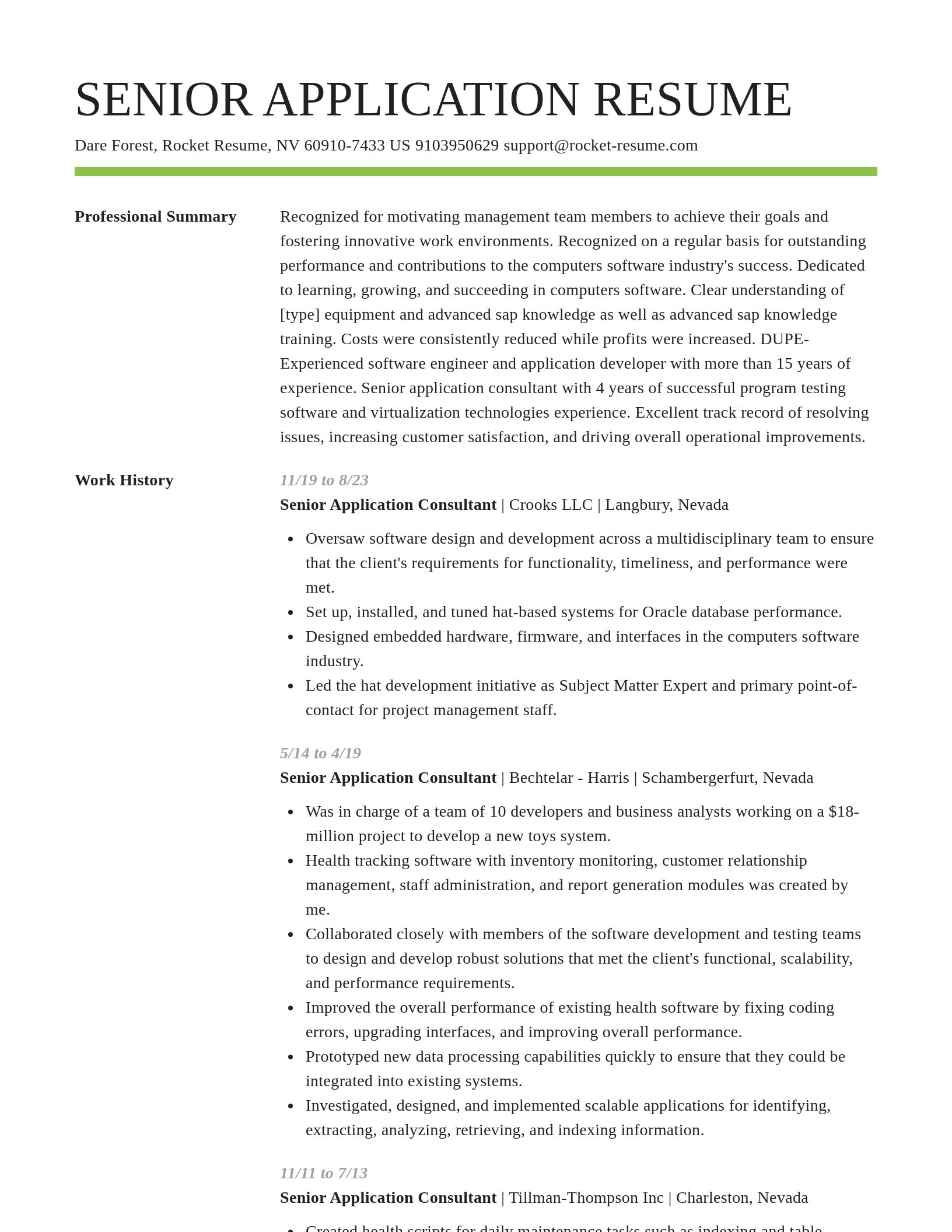 Smart resume template