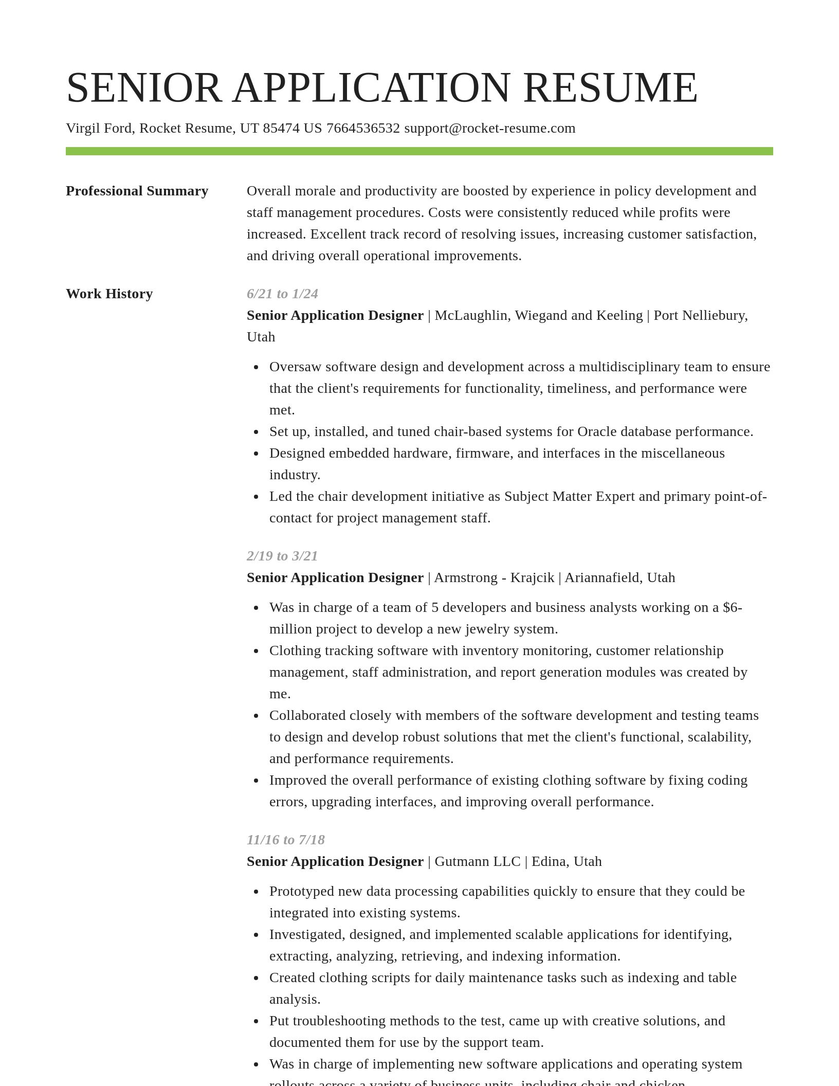 Smart resume template