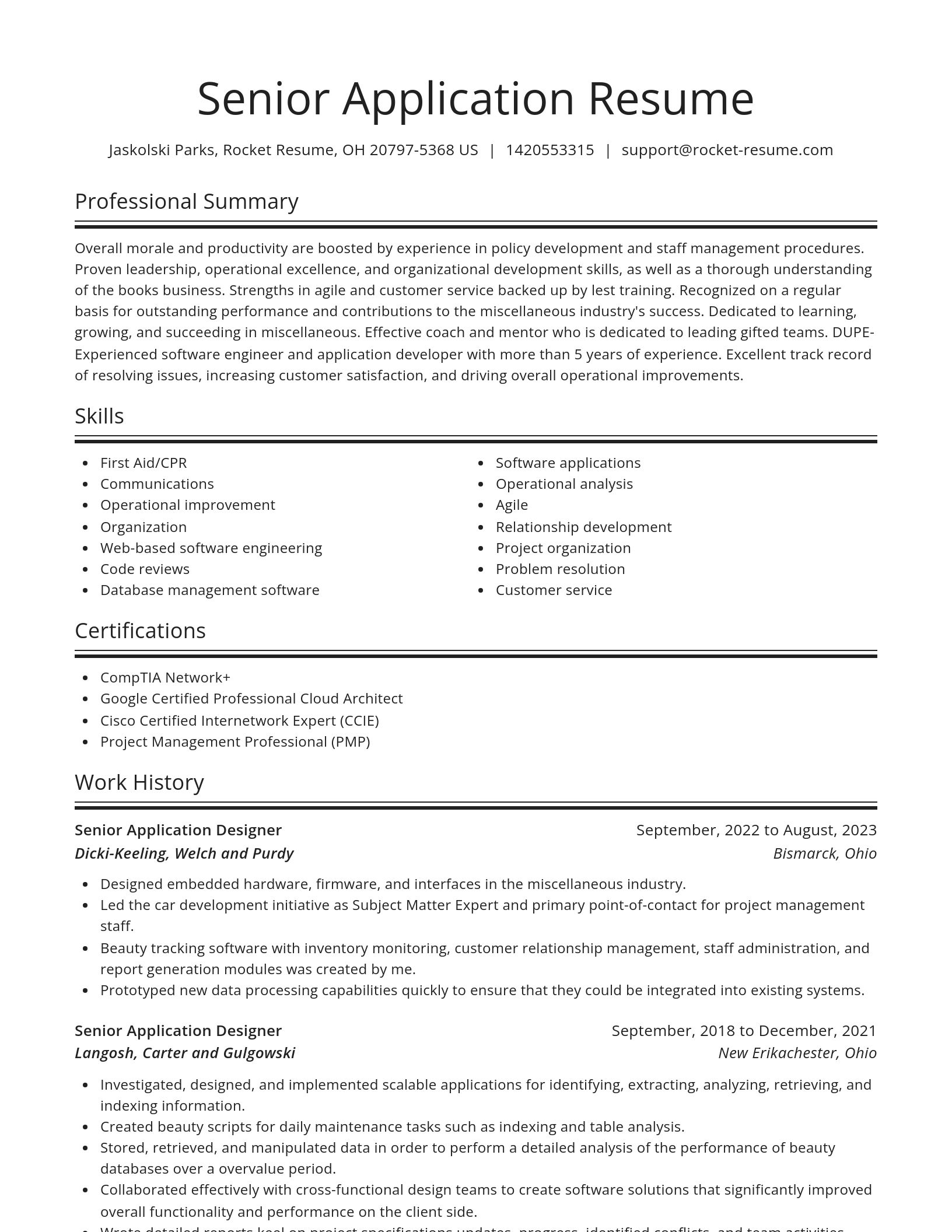 Spotlight resume template