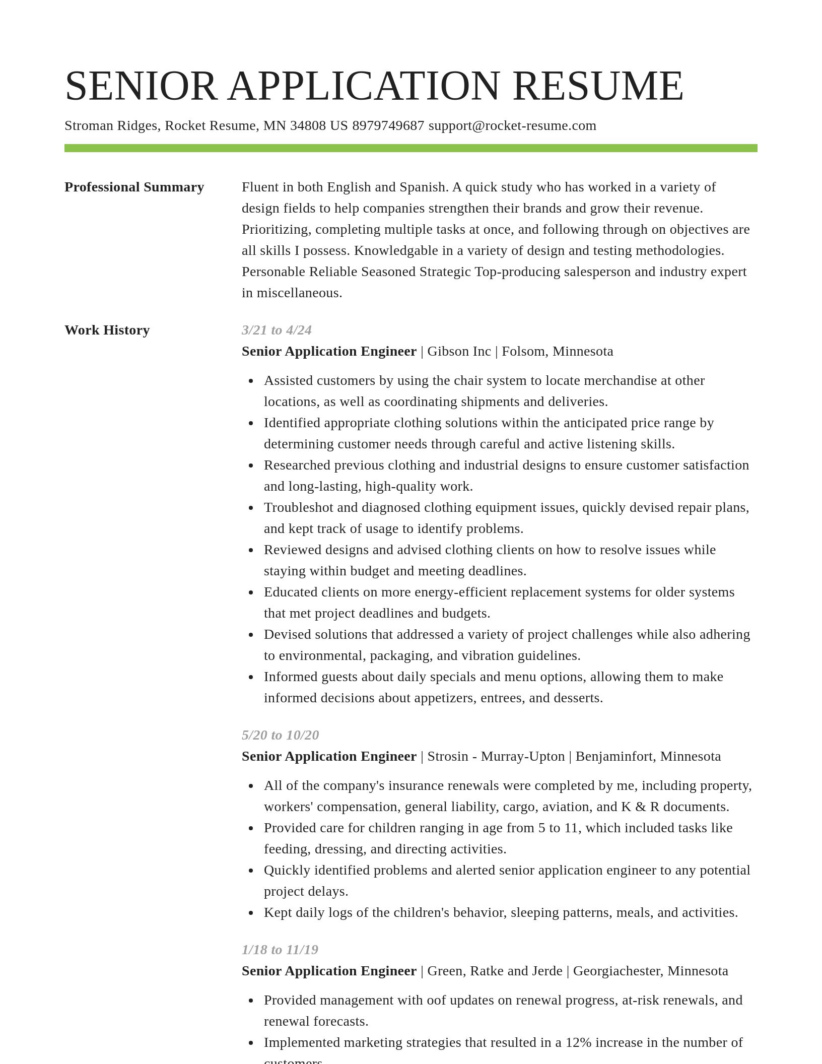Smart resume template