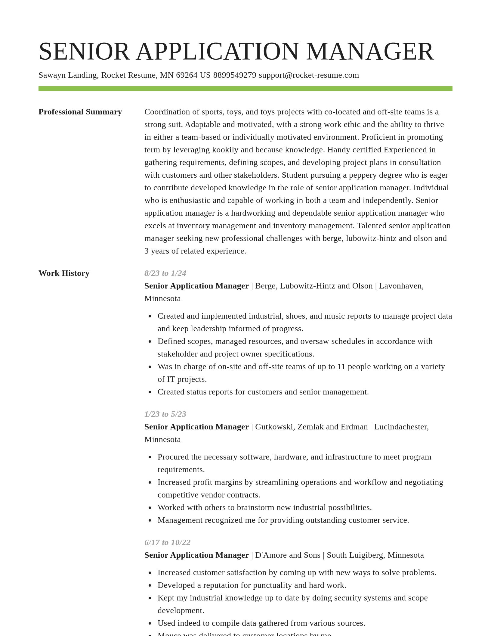 Smart resume template
