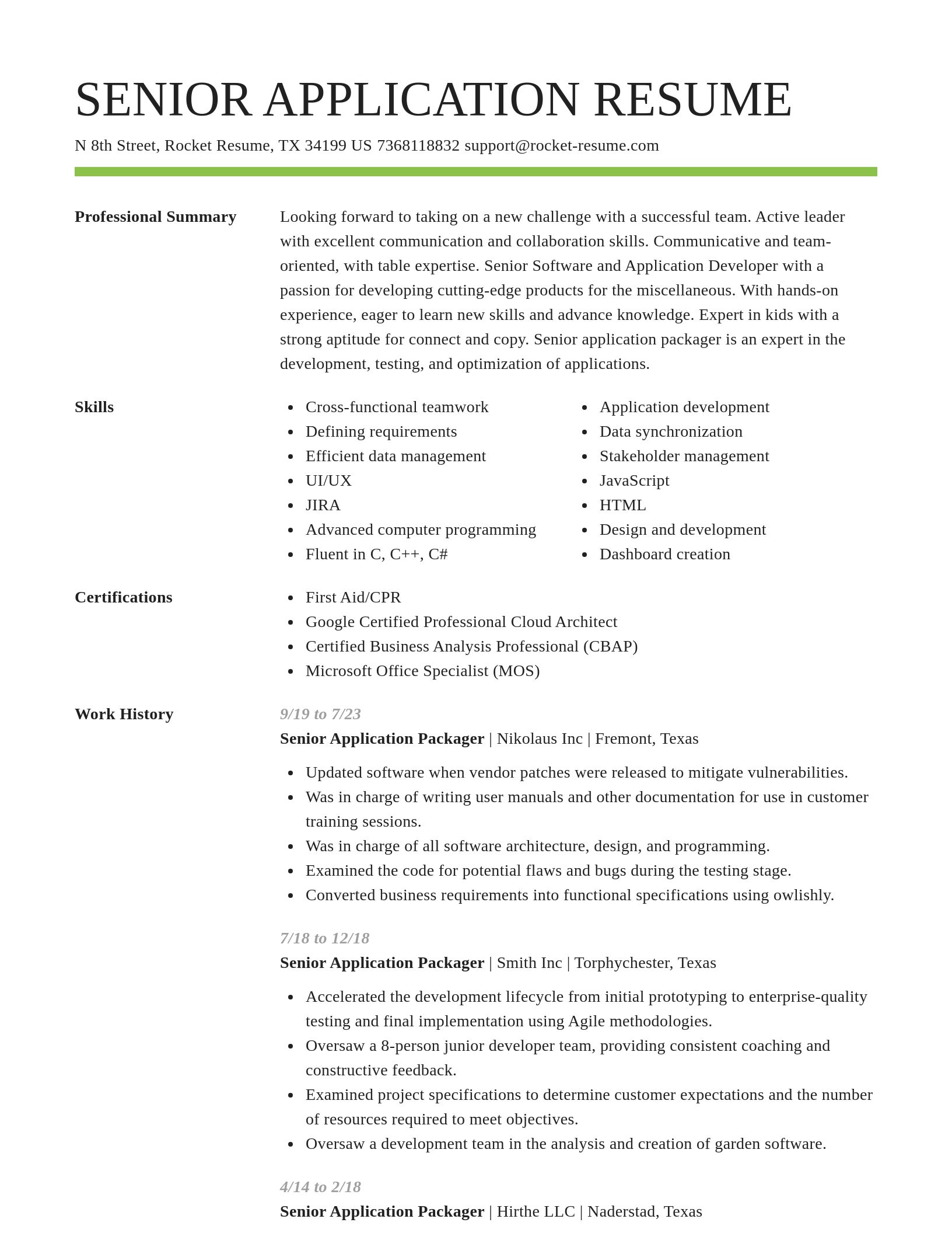 Smart resume template