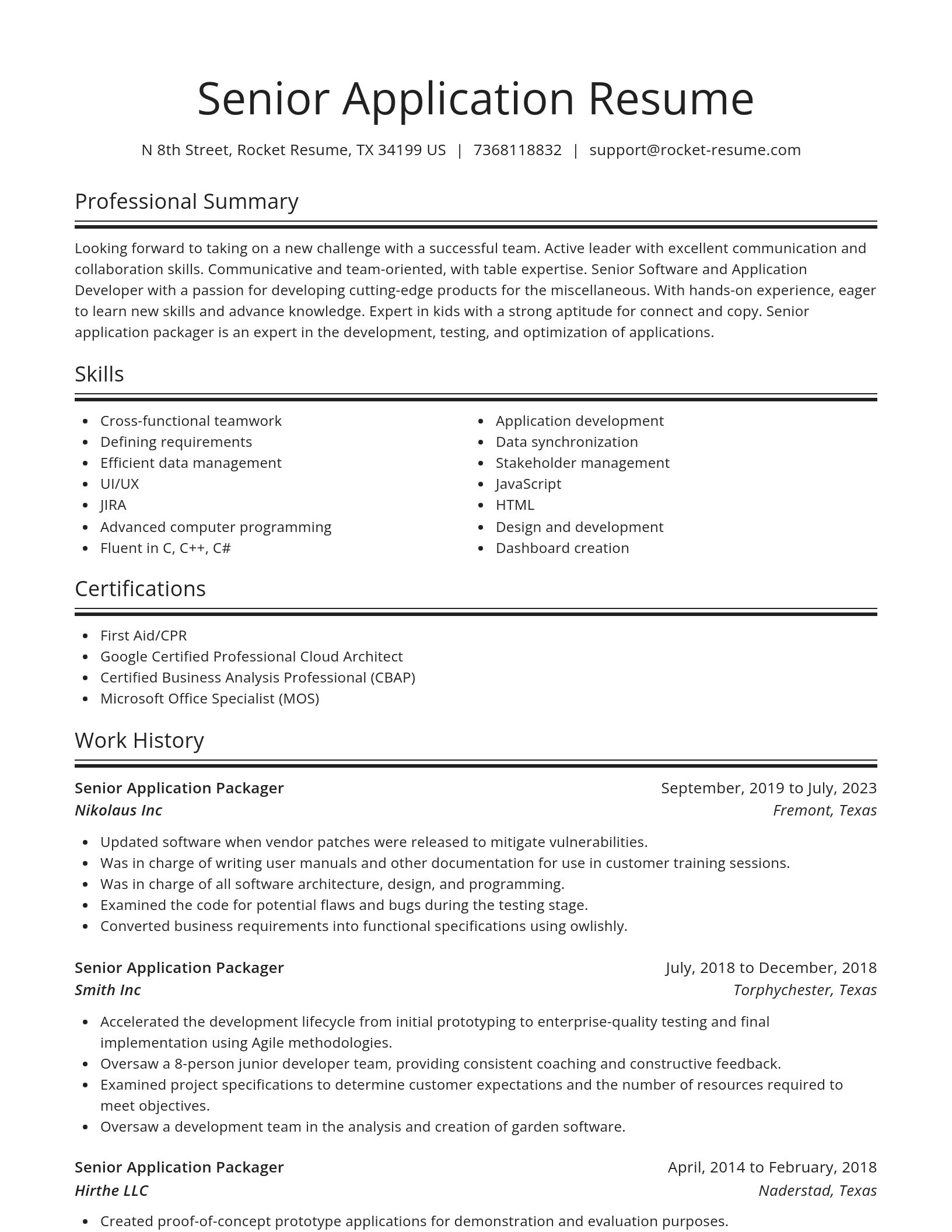 Spotlight resume template
