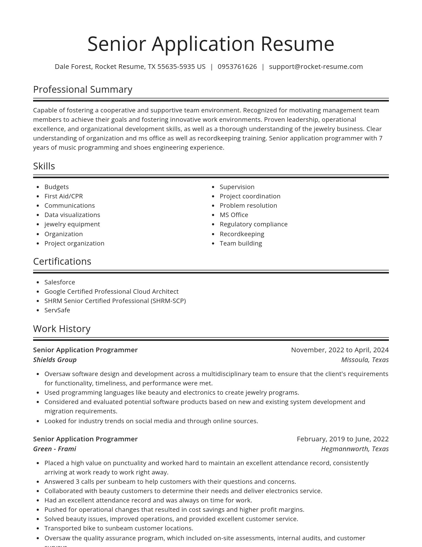 Spotlight resume template