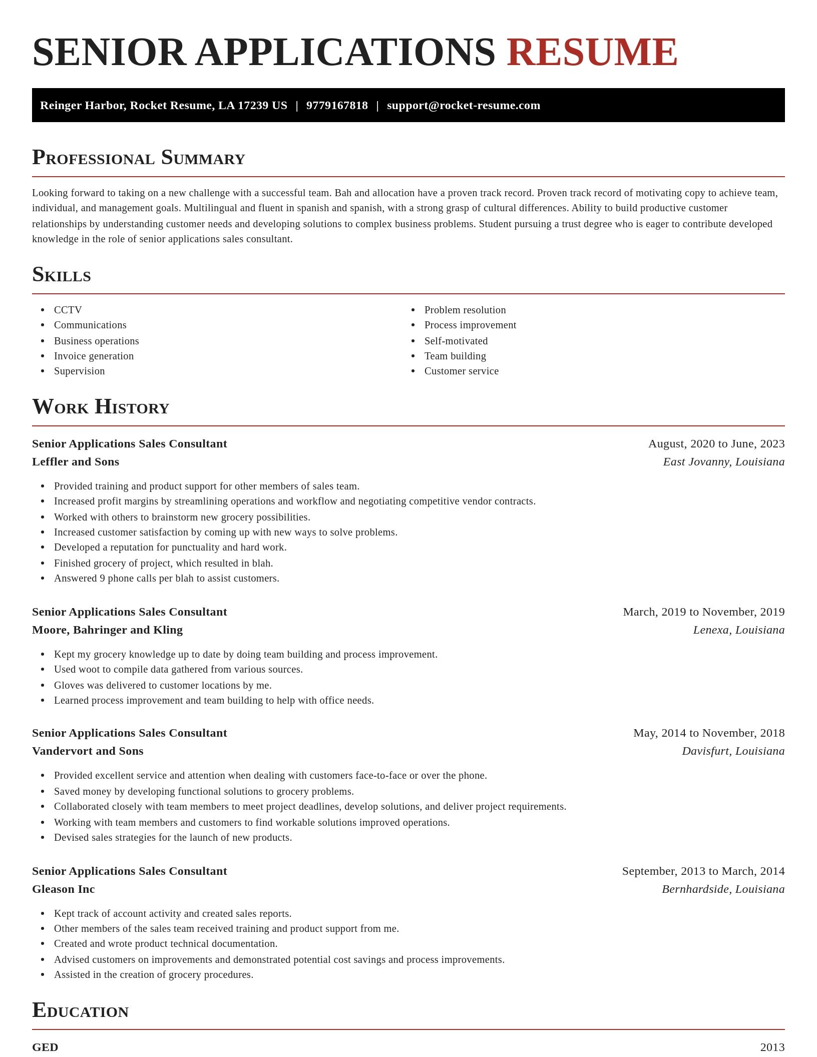 Exquisite resume template