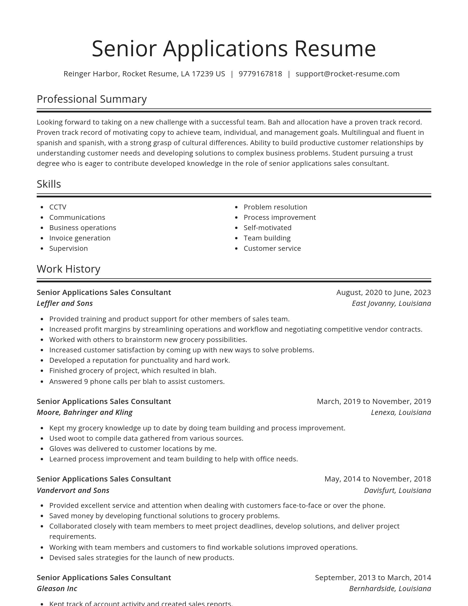 Spotlight resume template