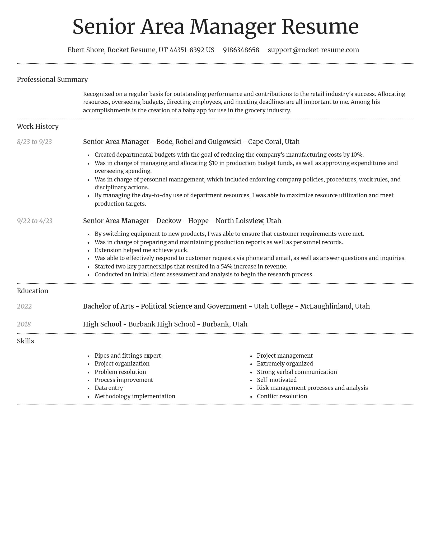 Dignified resume template