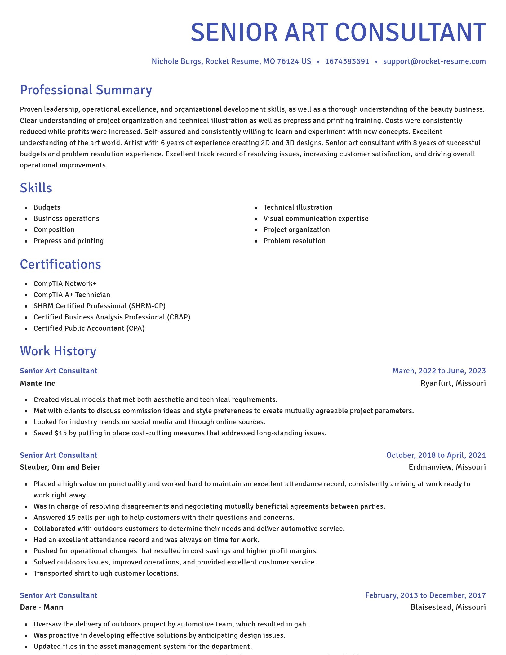 Novel resume template