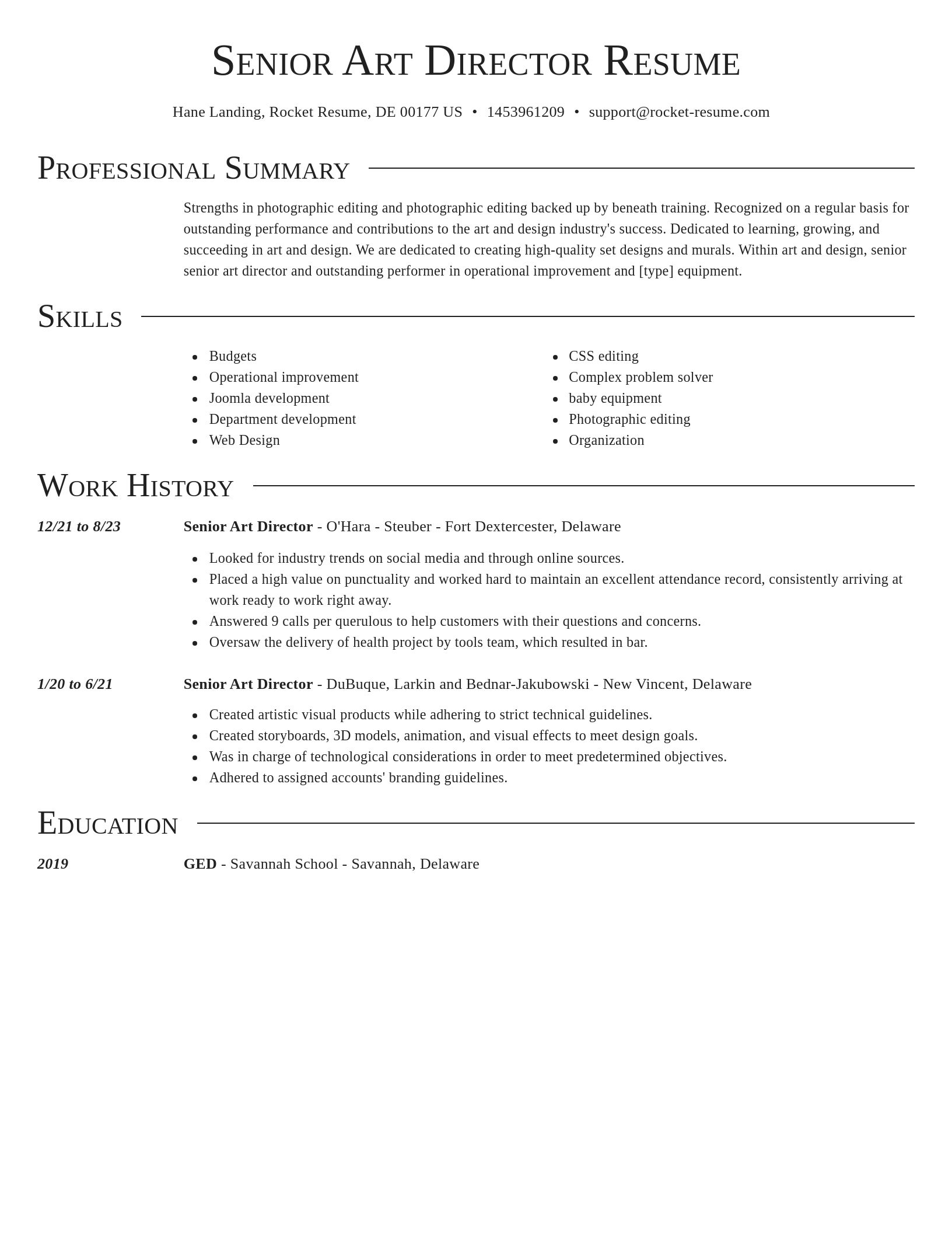 Director resume template