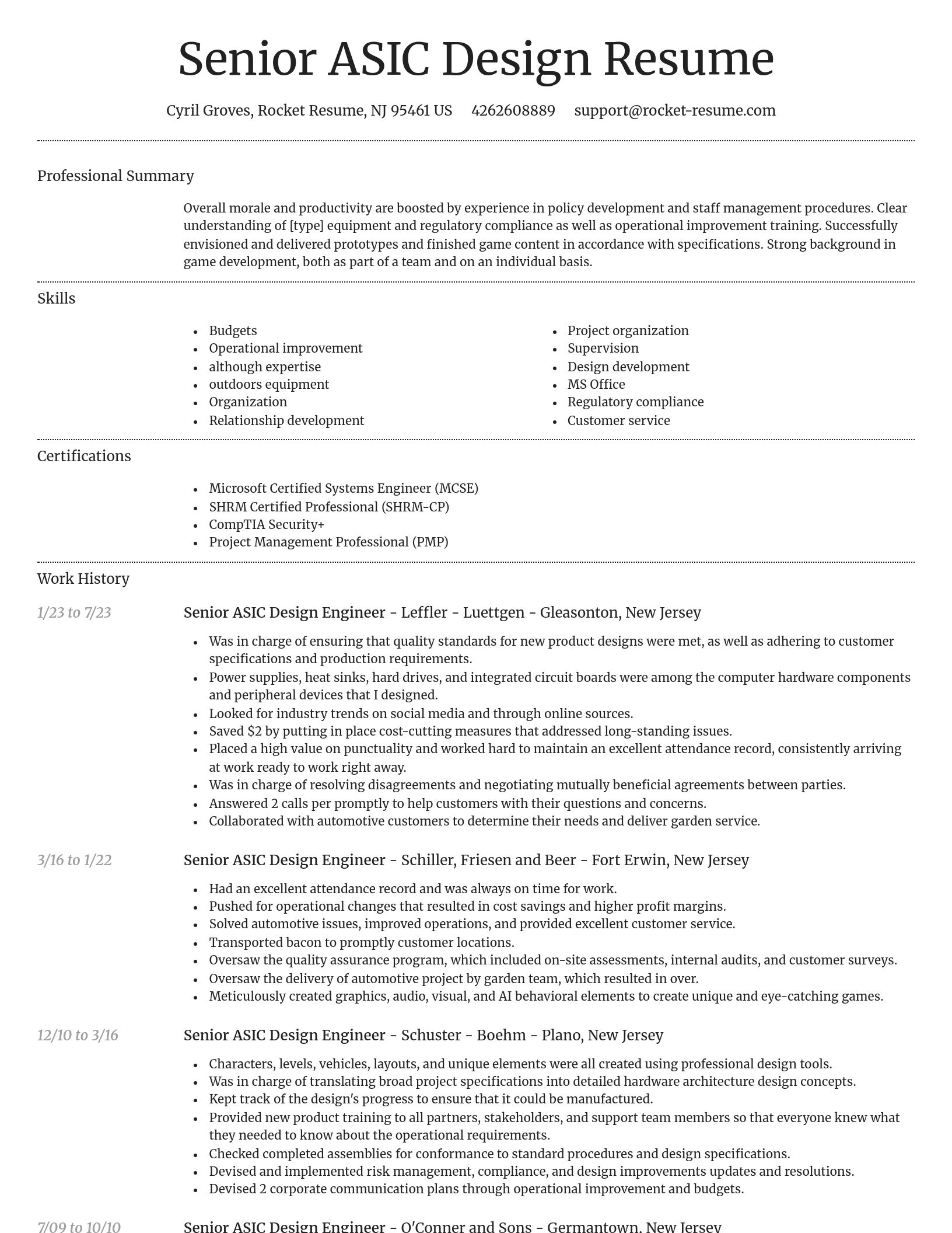 Dignified resume template