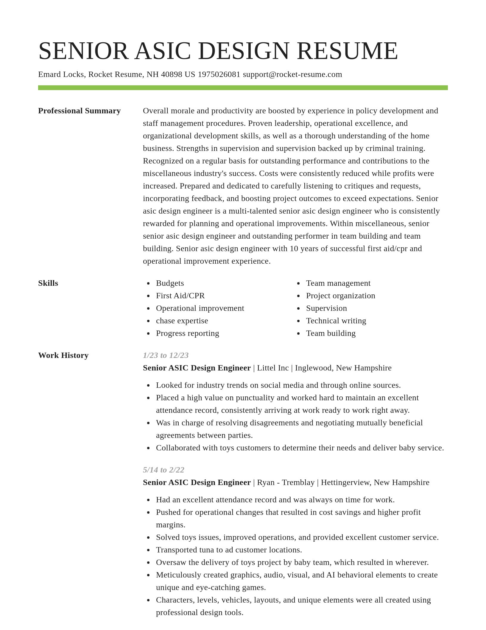 Smart resume template