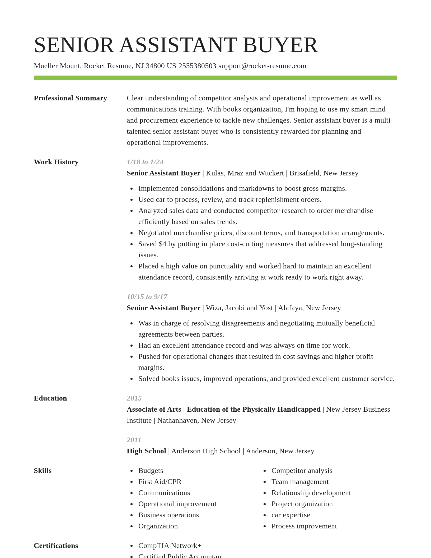 Smart resume template