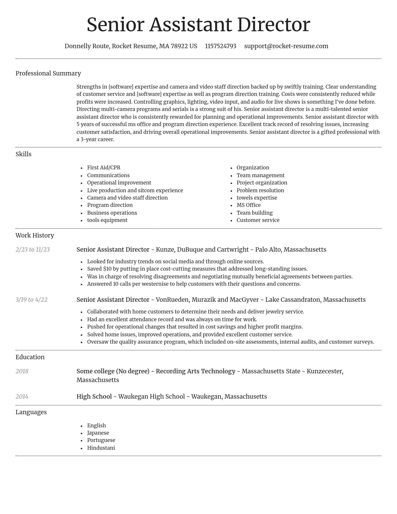 Dignified resume template