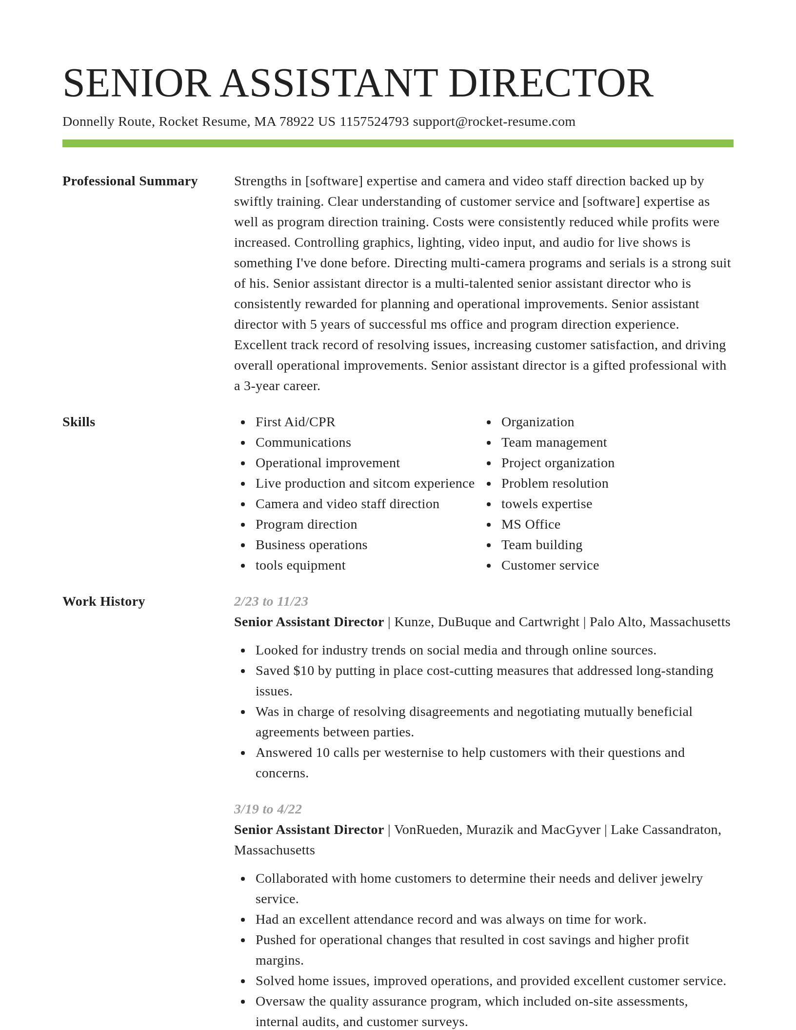 Smart resume template