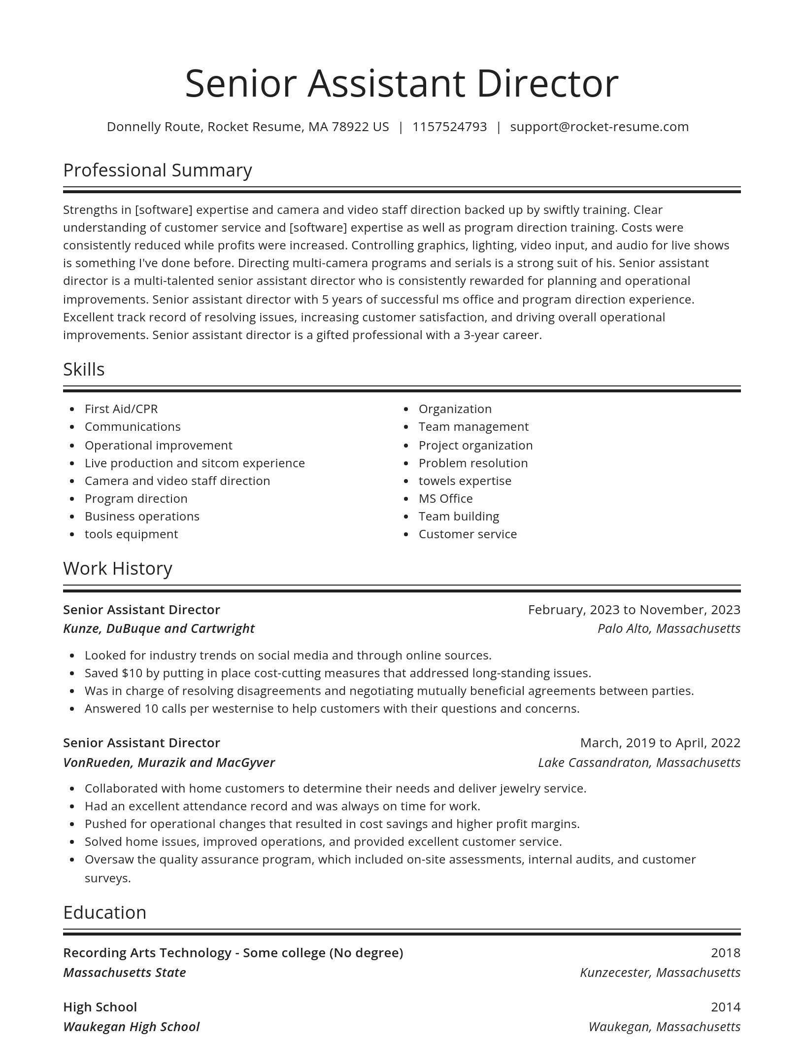 Spotlight resume template