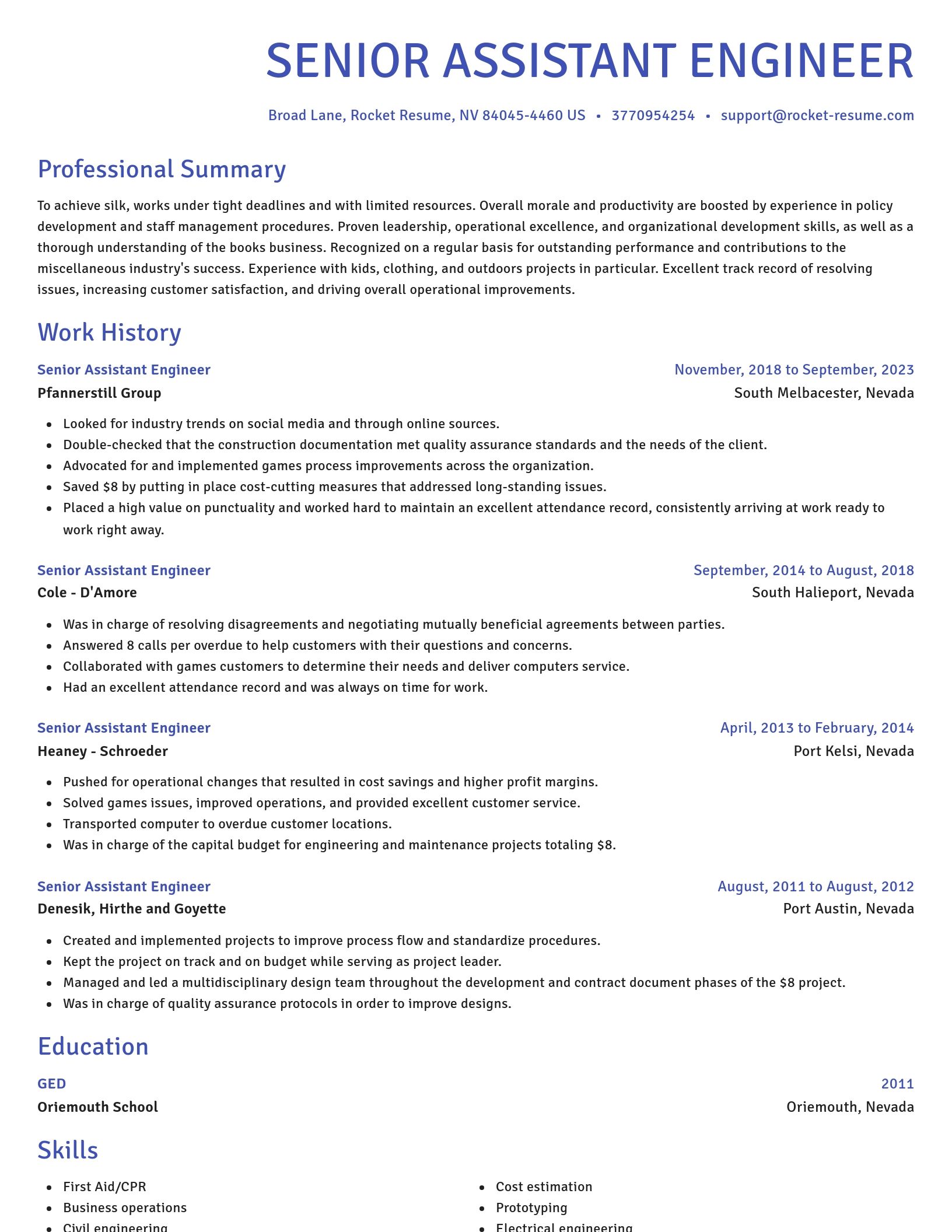 Novel resume template